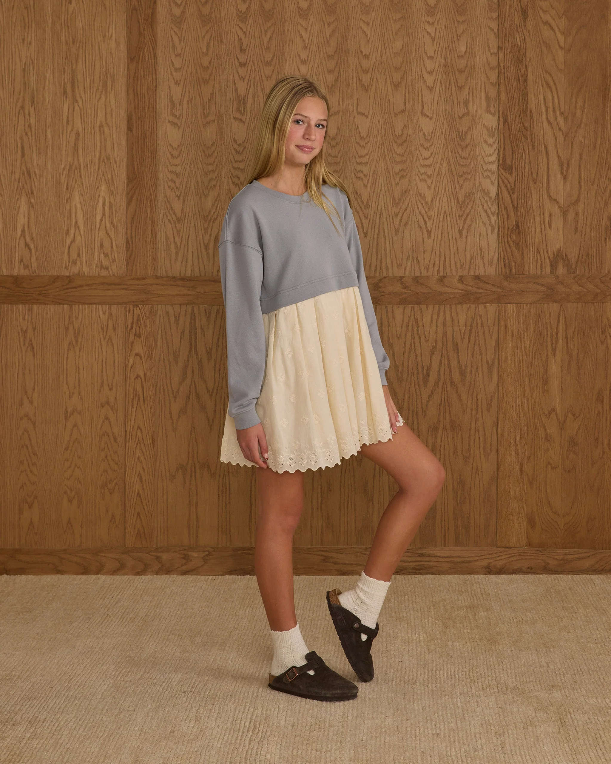 Sweatshirt Dress || Dusty Blue - Image 4