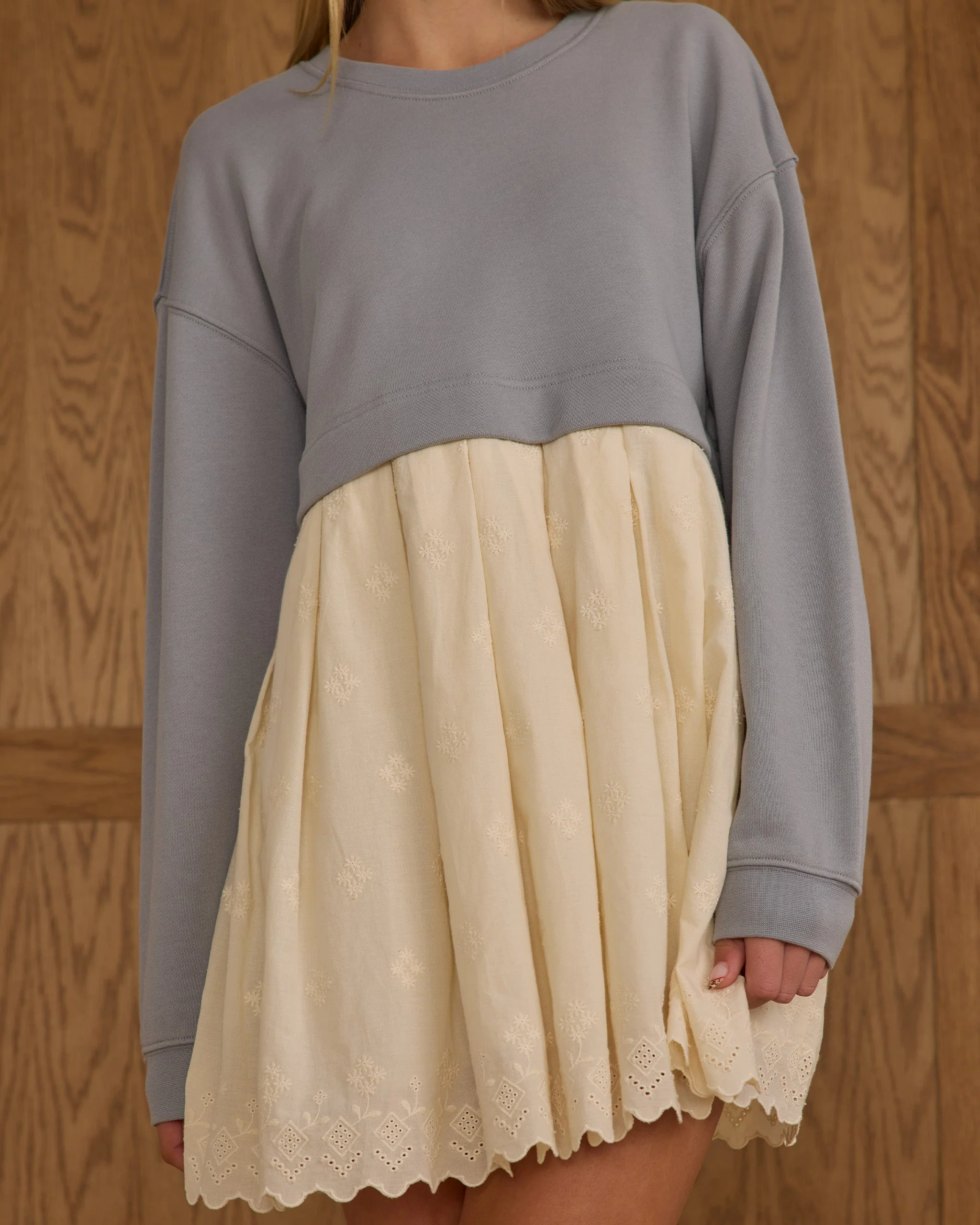 Sweatshirt Dress || Dusty Blue - Image 5