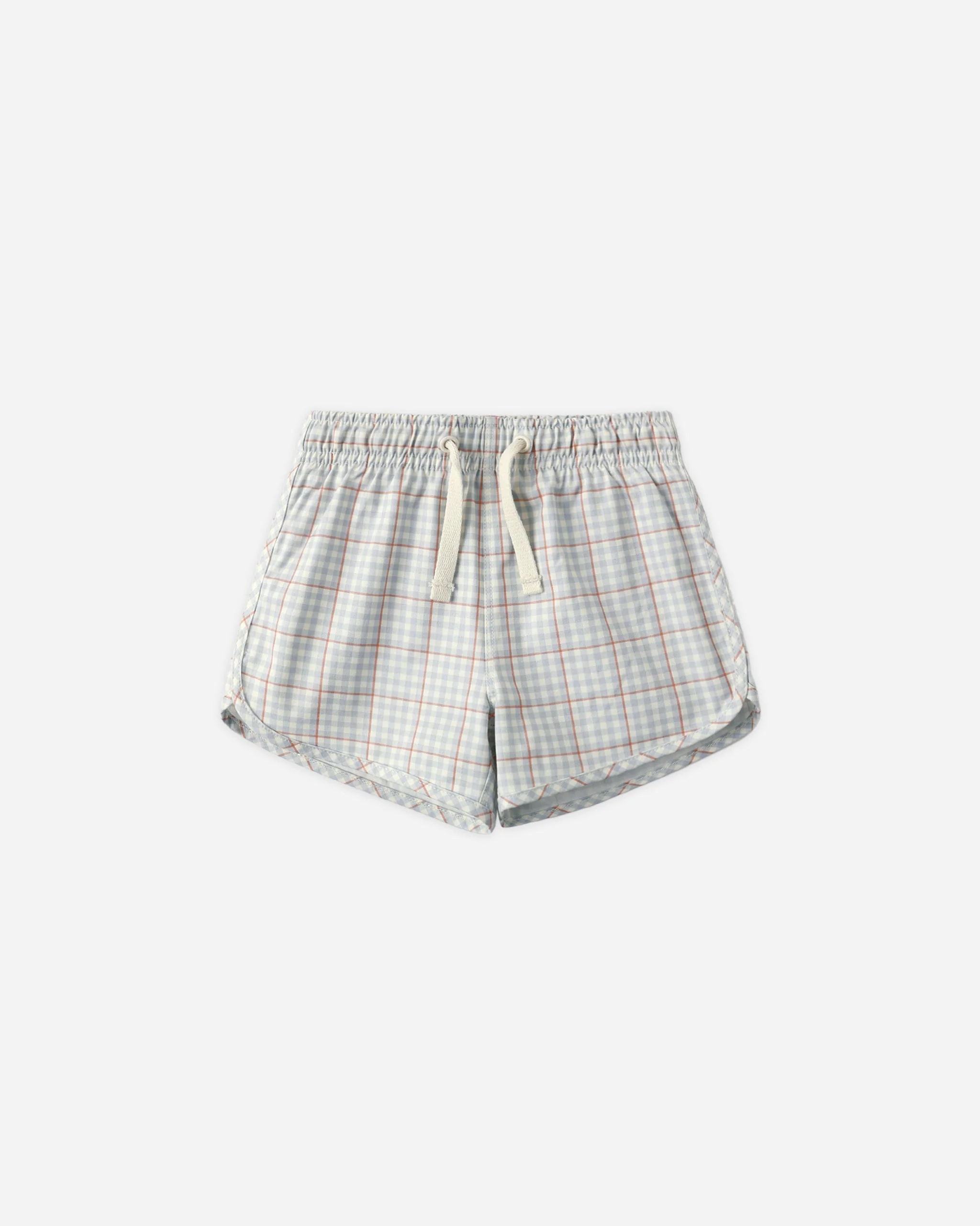 Swim Trunk Light Blue Plaid