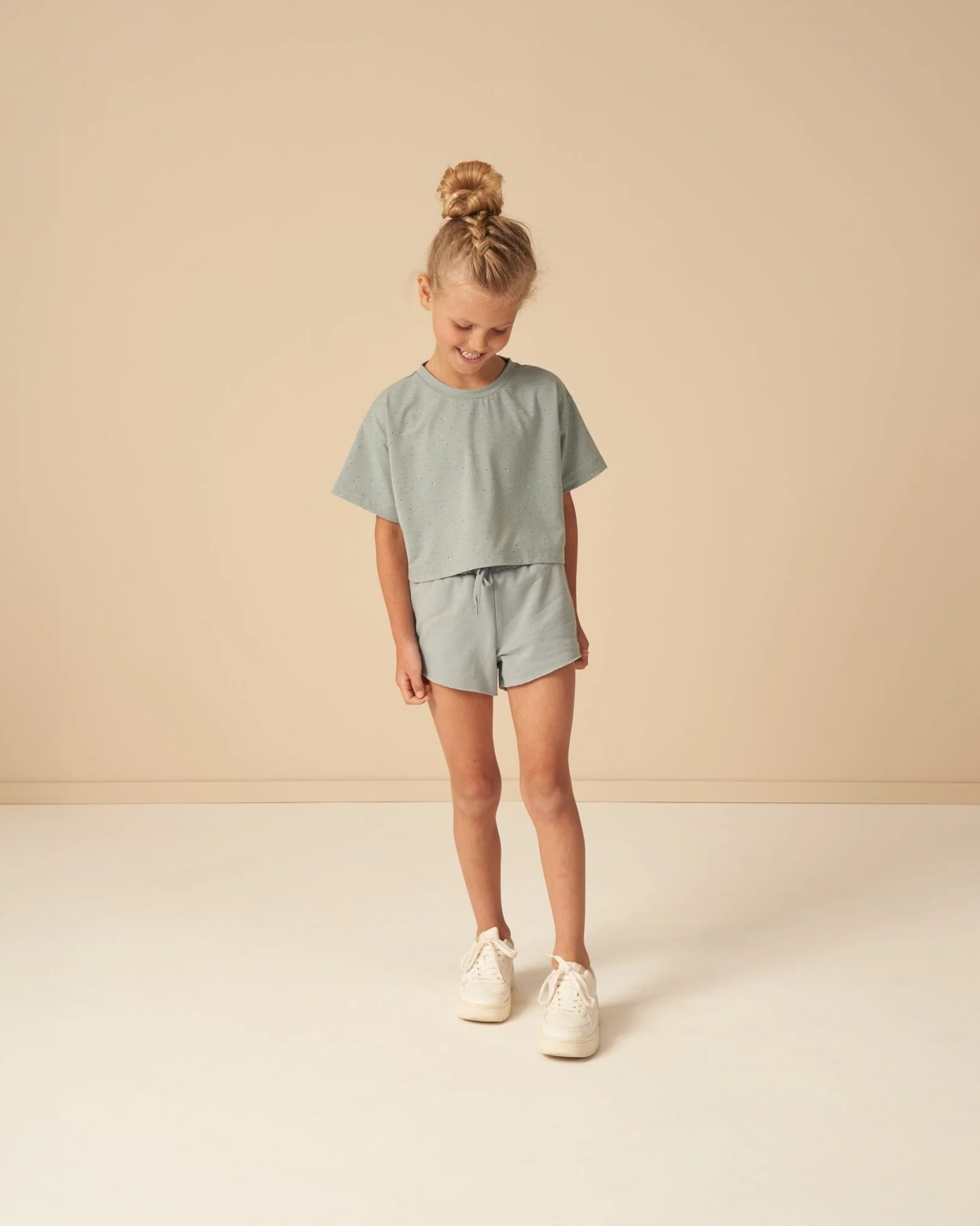 Tech Crop Tee || Blue Speckle - Image 2