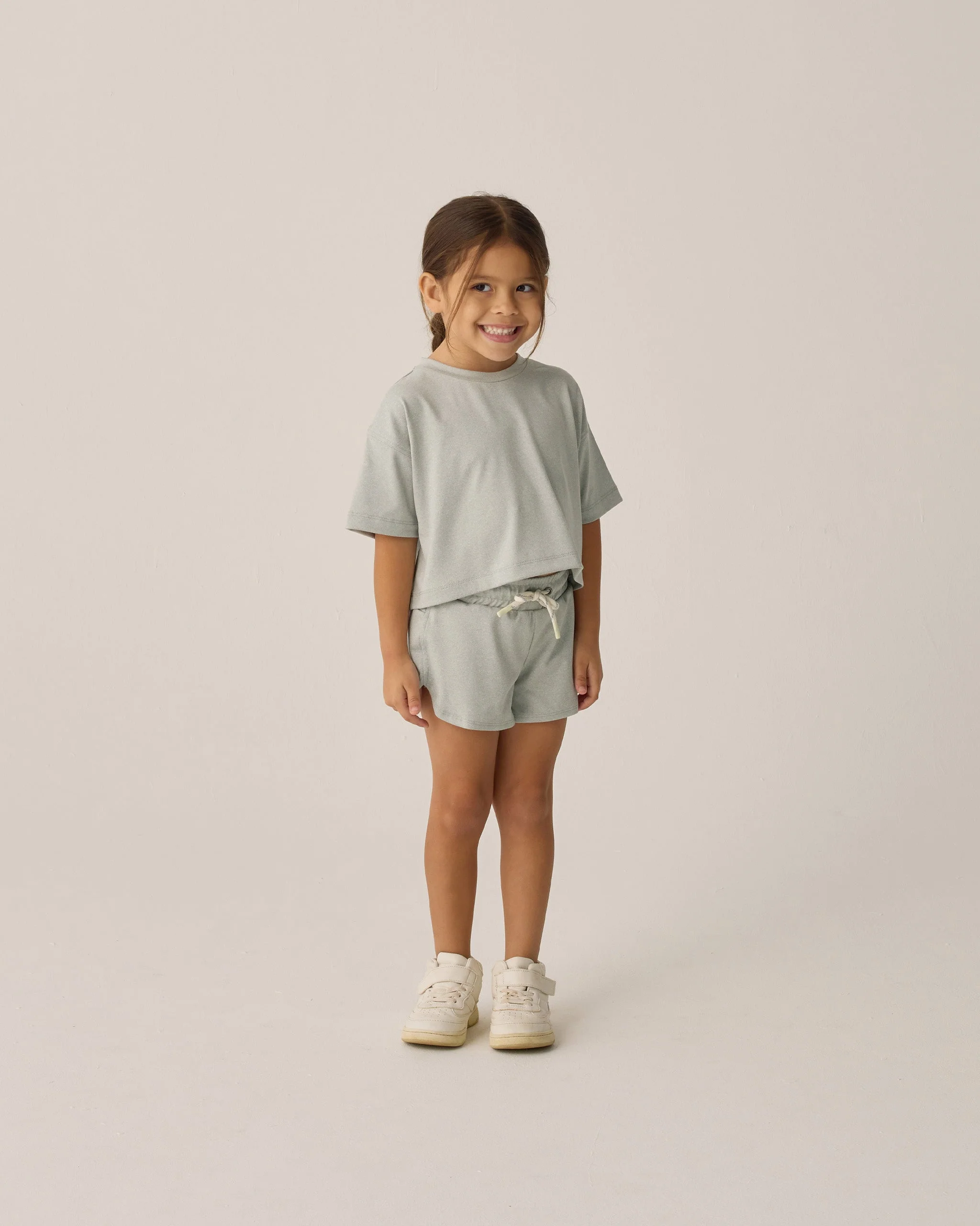 Tech Crop Tee || Heathered Seafoam - Image 2