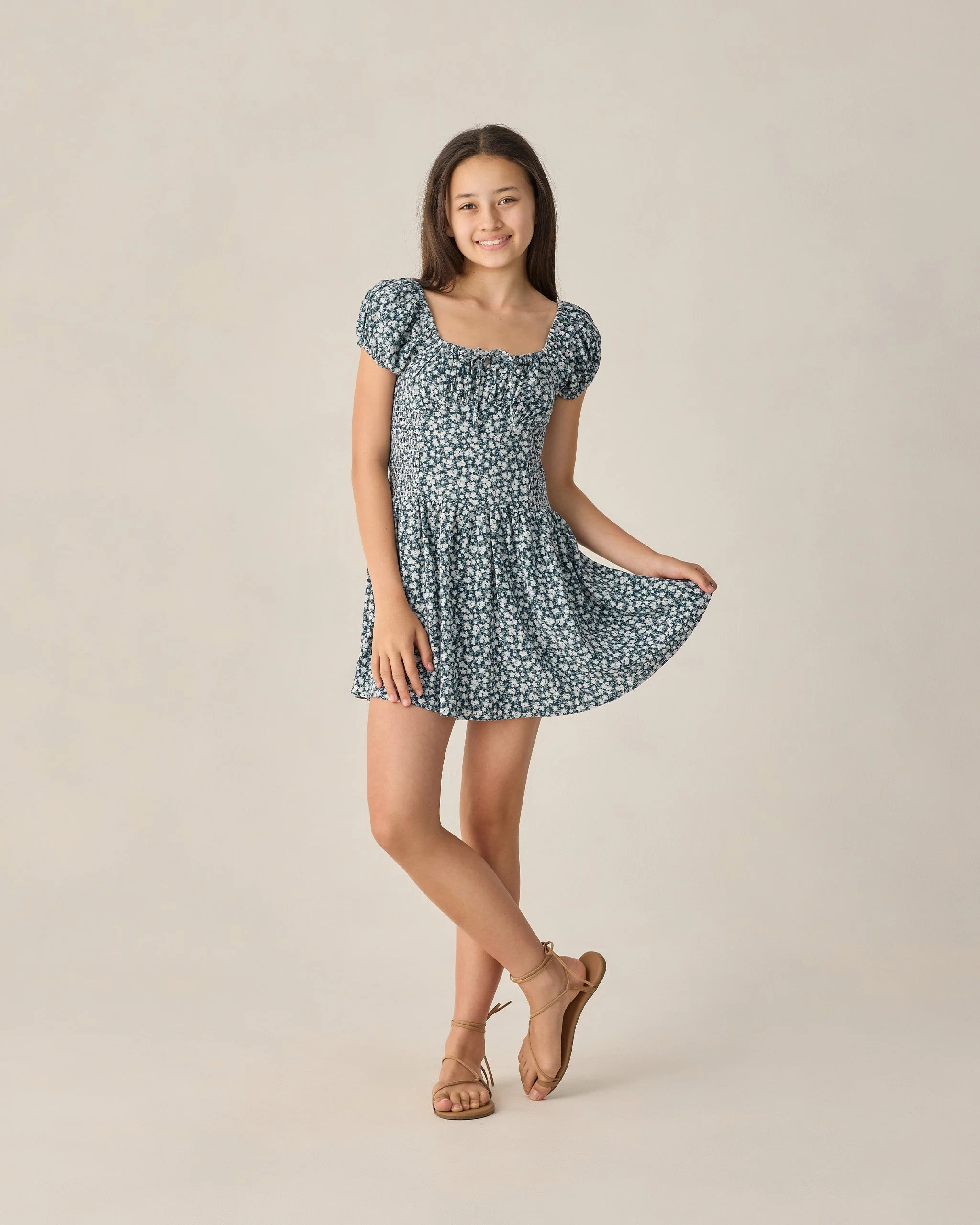 Teen Alex Dress Navy Floral - Image 5