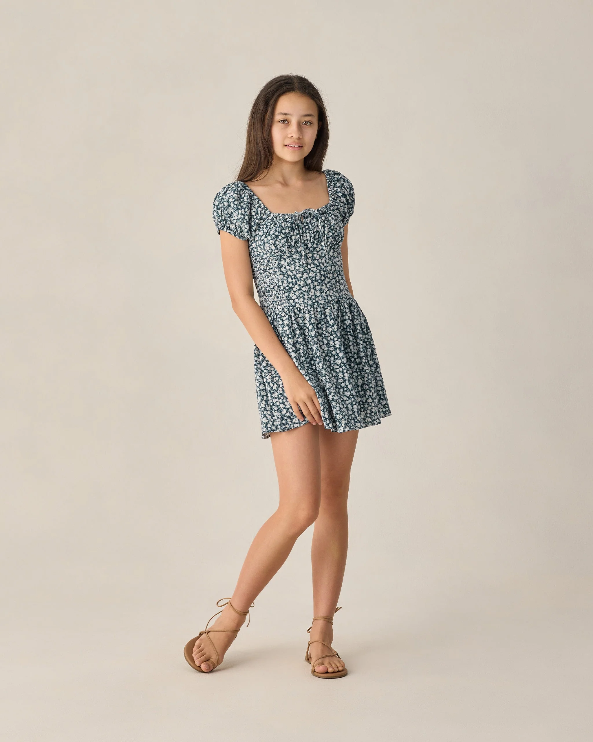 Teen Alex Dress Navy Floral - Image 6