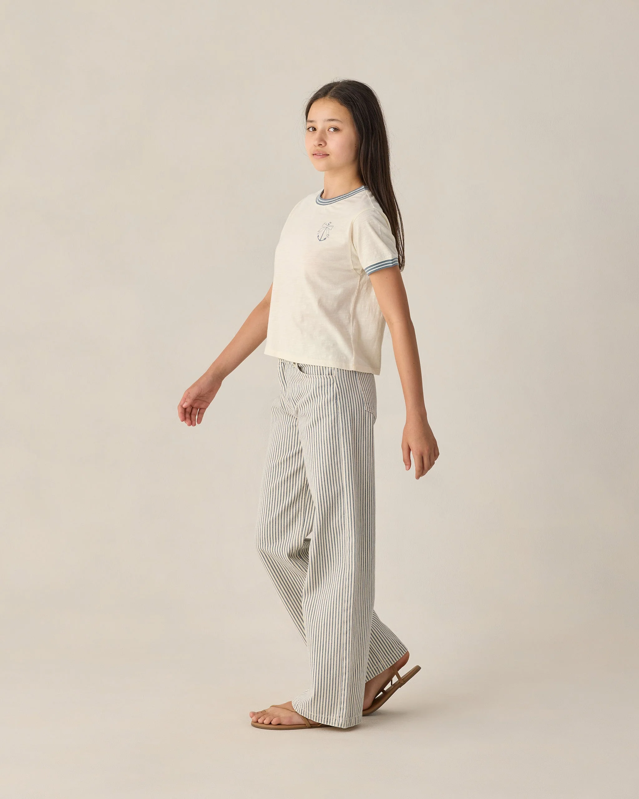 Teen Baggy Wide Leg Pant Railroad Stripe - Image 3