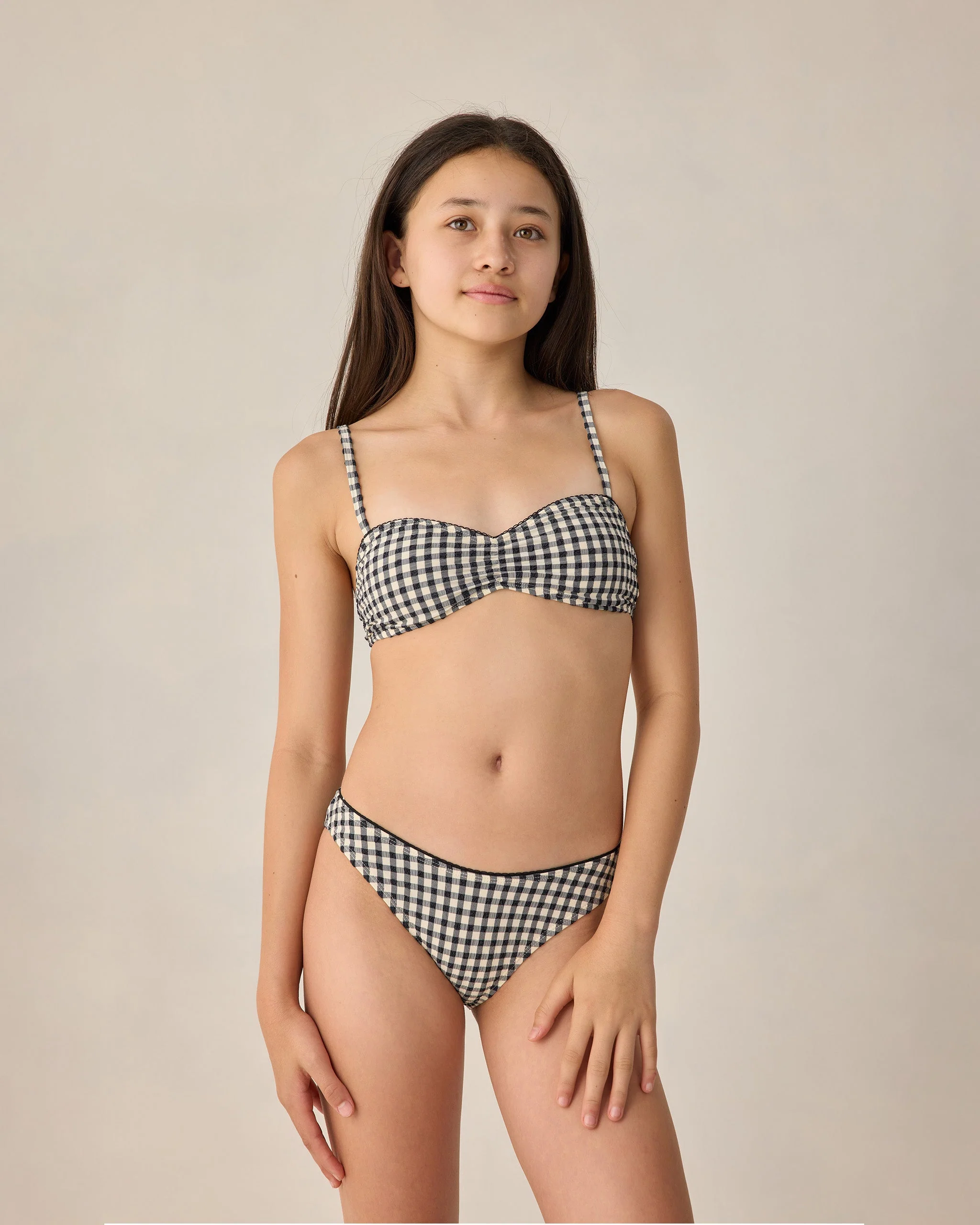 Teen Cardiff Bikini Set Black Gingham - Image 4