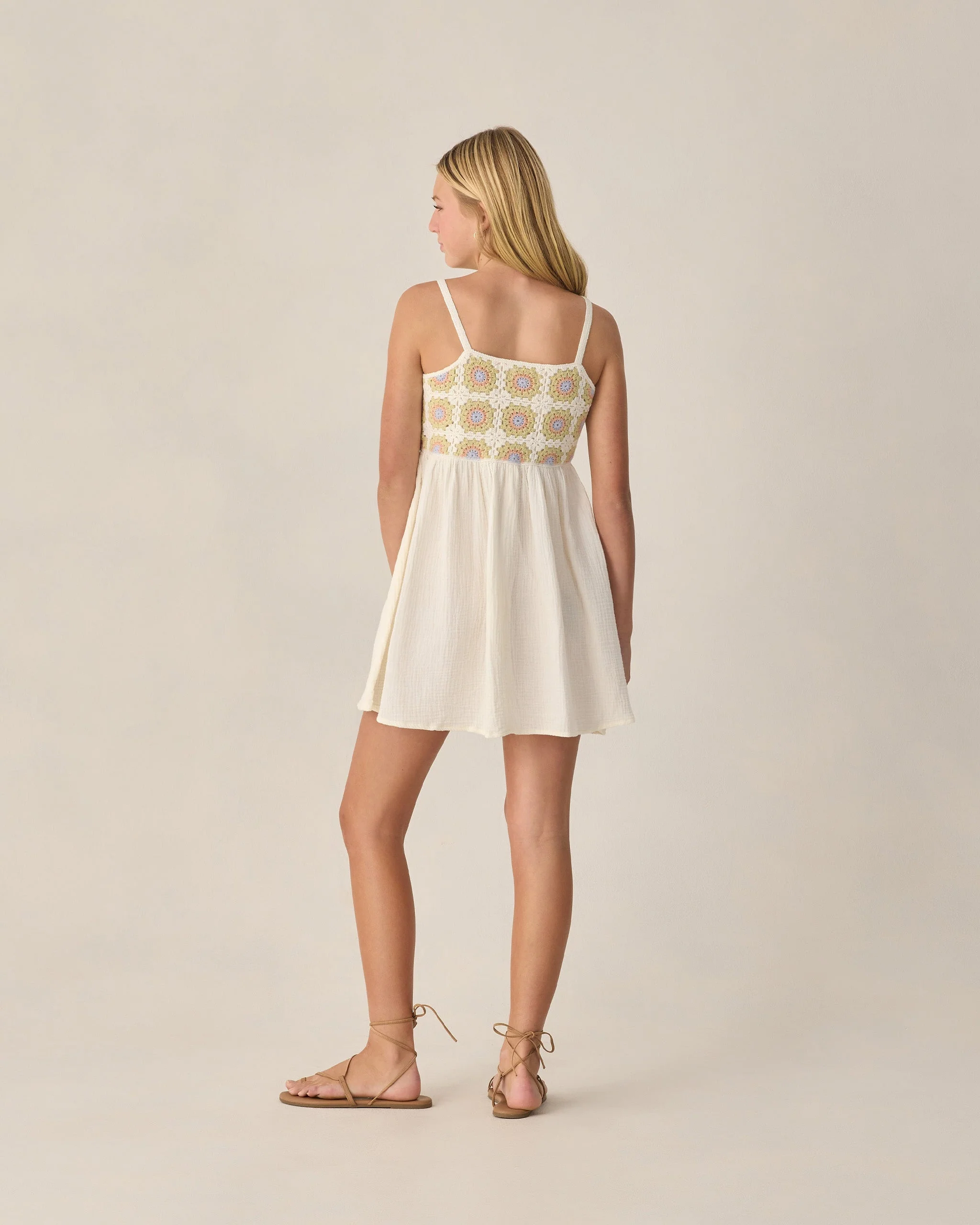 Teen Crochet Sundress Citron Daisy Check - Image 2