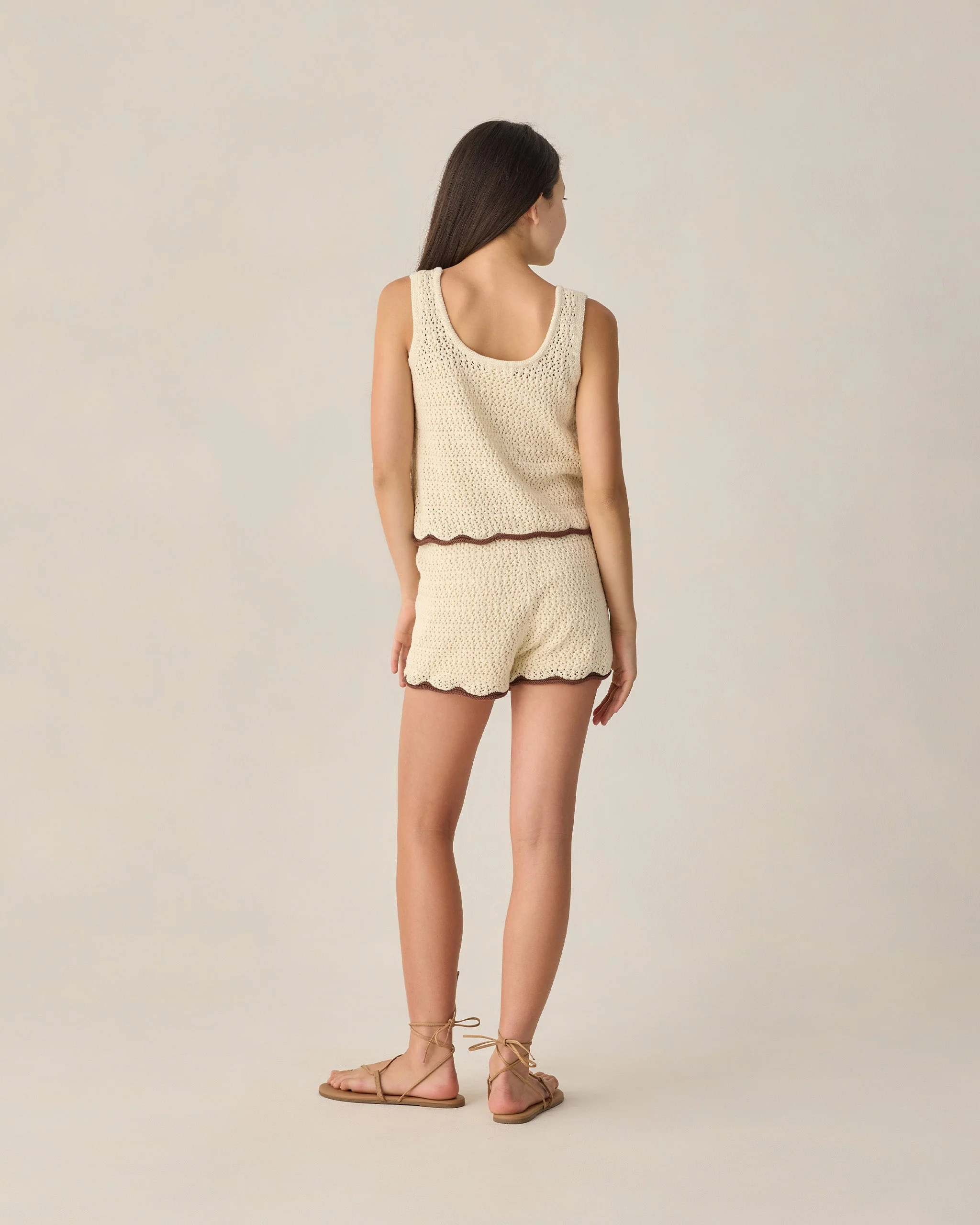 Teen Crochet Tank Set Natural - Image 2