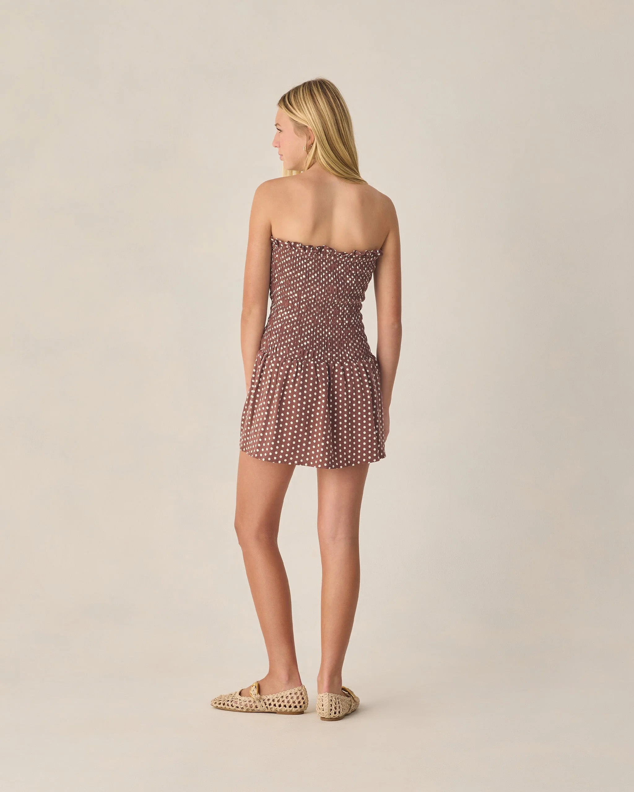 Teen Daria Mini Dress Chocolate Polka Dot - Image 2