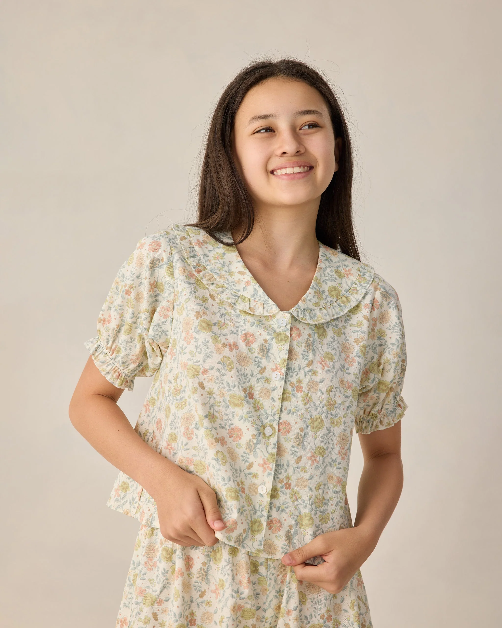 Teen Delilah Pajama Set Citron Bloom - Image 4