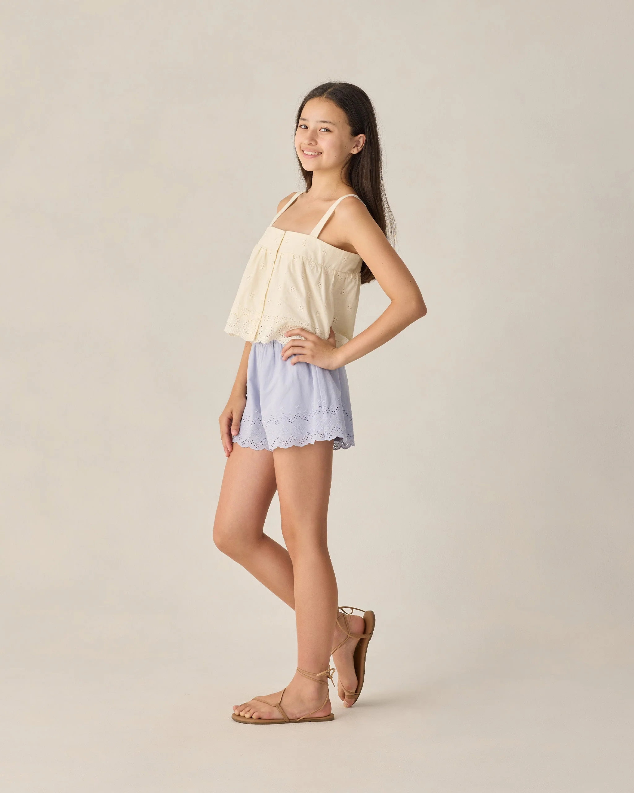 Teen Eyelet Swing Top Ivory - Image 3