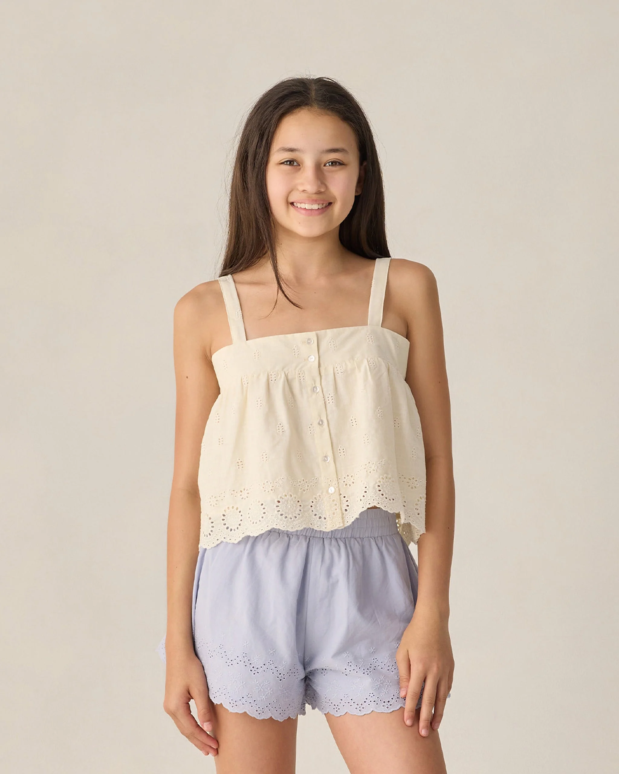 Teen Eyelet Swing Top Ivory - Image 4