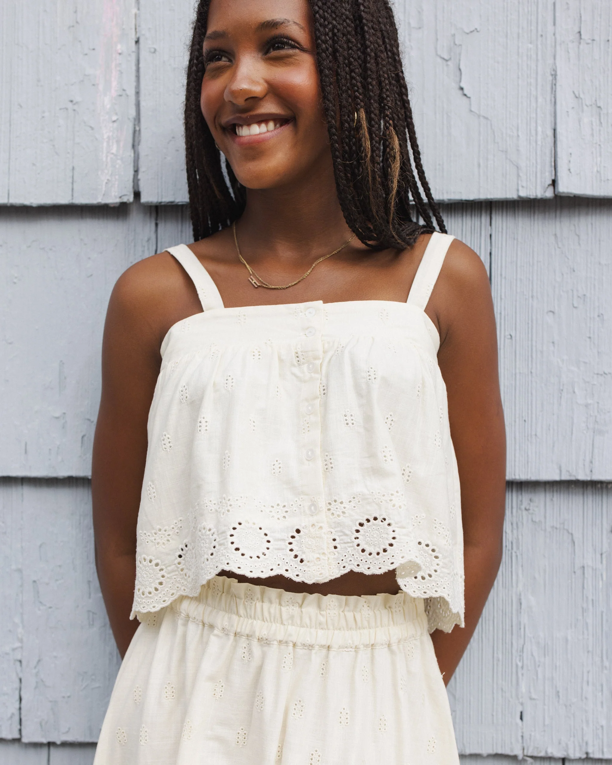 Teen Eyelet Swing Top Ivory - Image 6