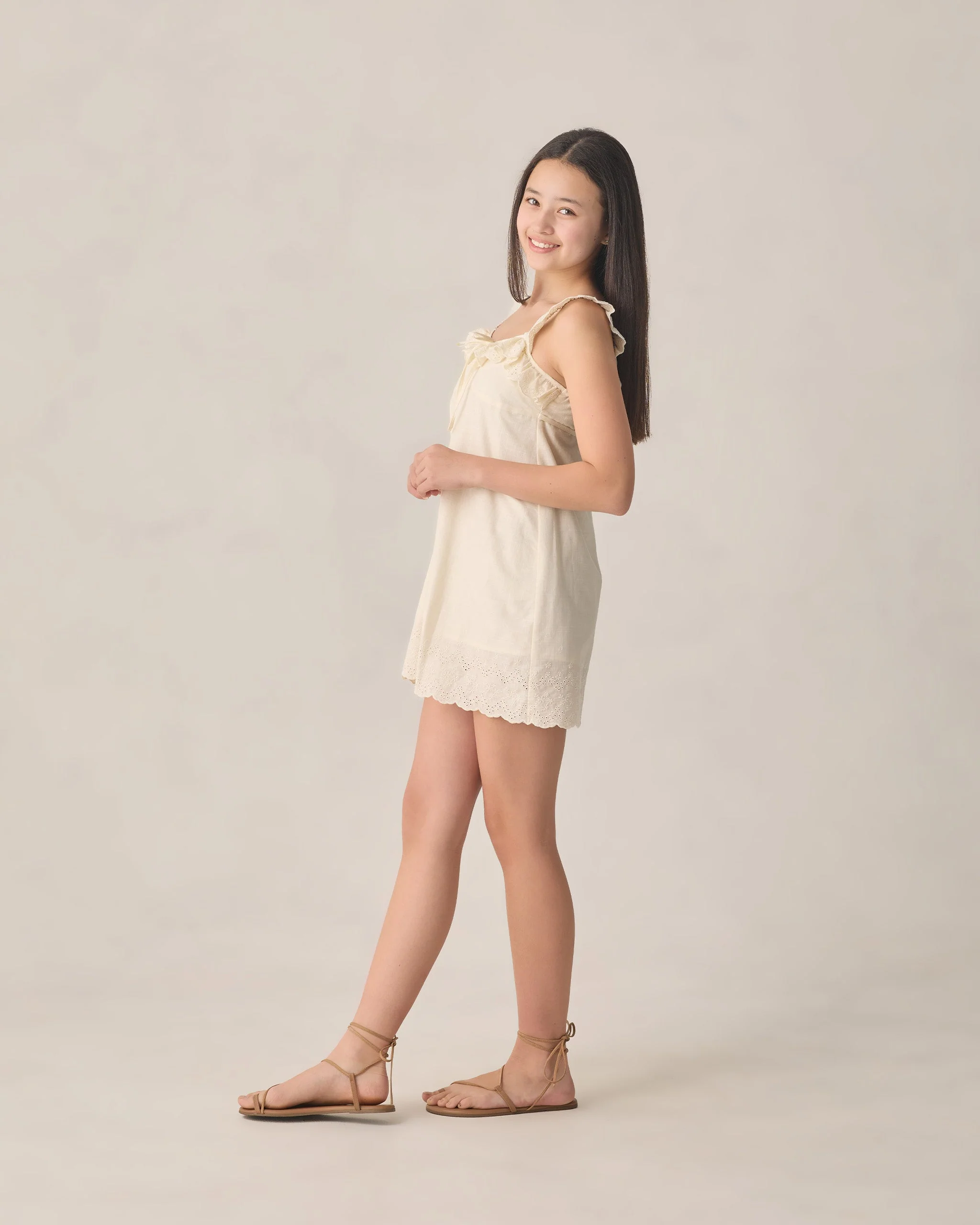 Teen Ida Mini Dress Ivory - Image 3