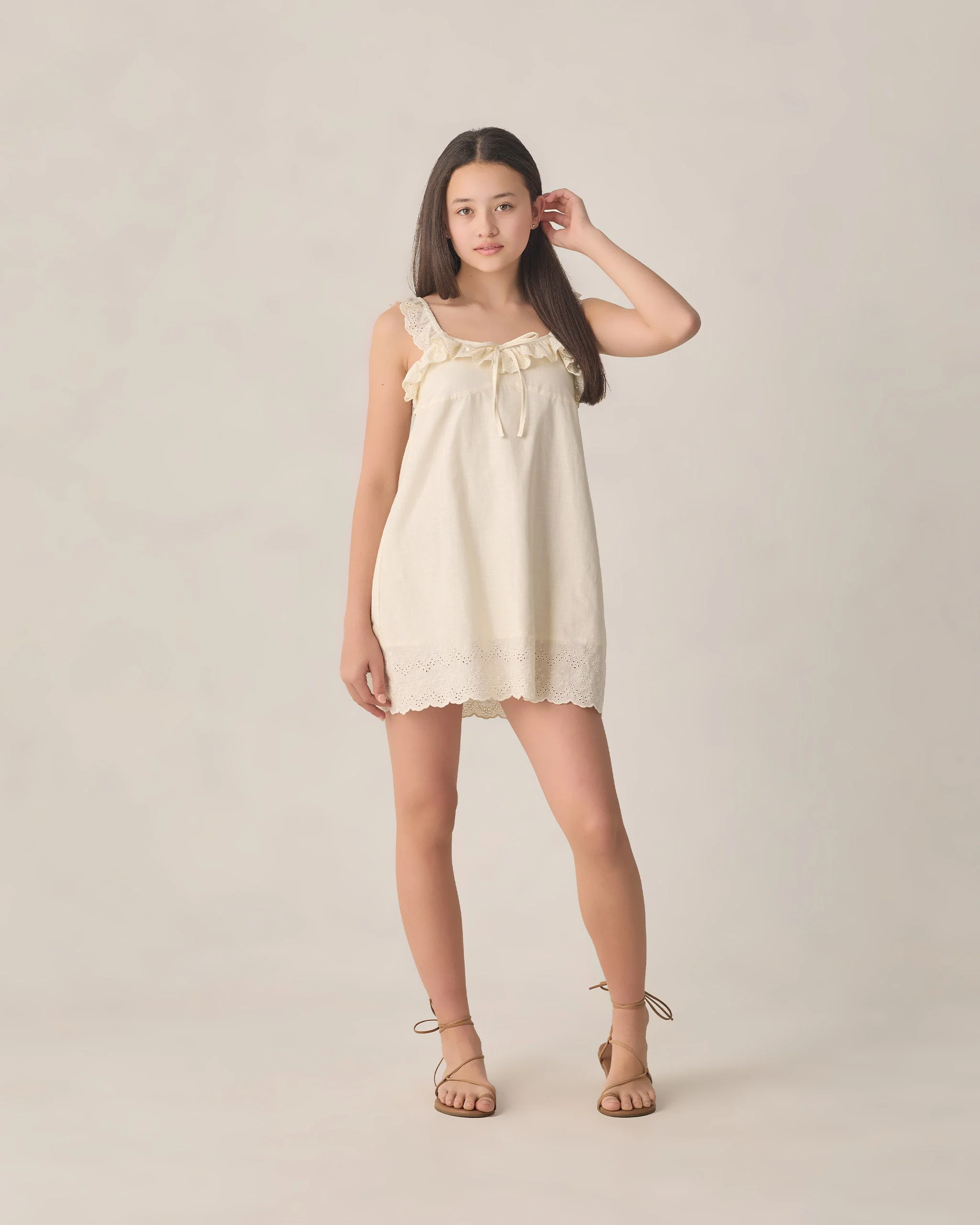 Teen Ida Mini Dress Ivory - Image 4