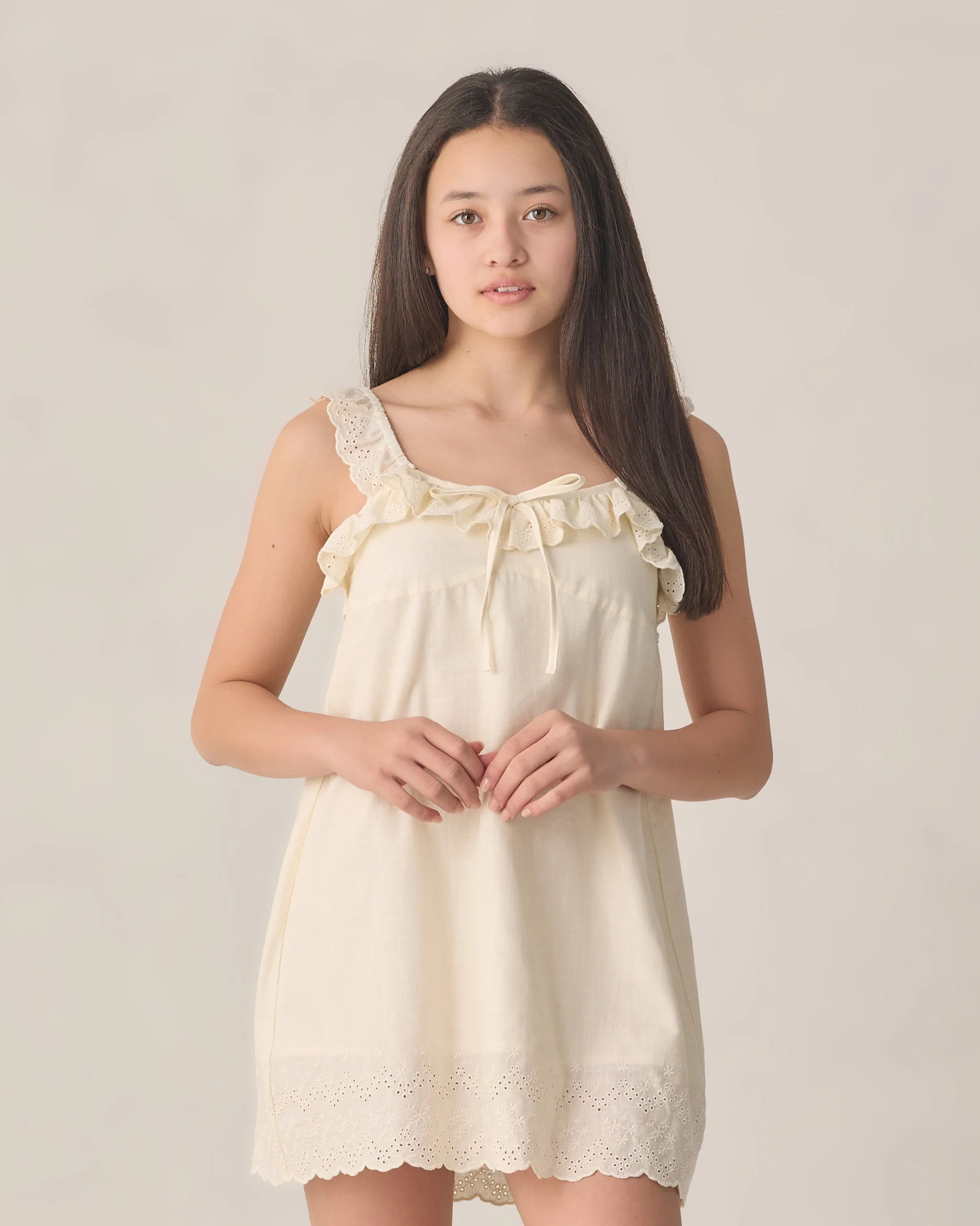 Teen Ida Mini Dress Ivory - Image 5