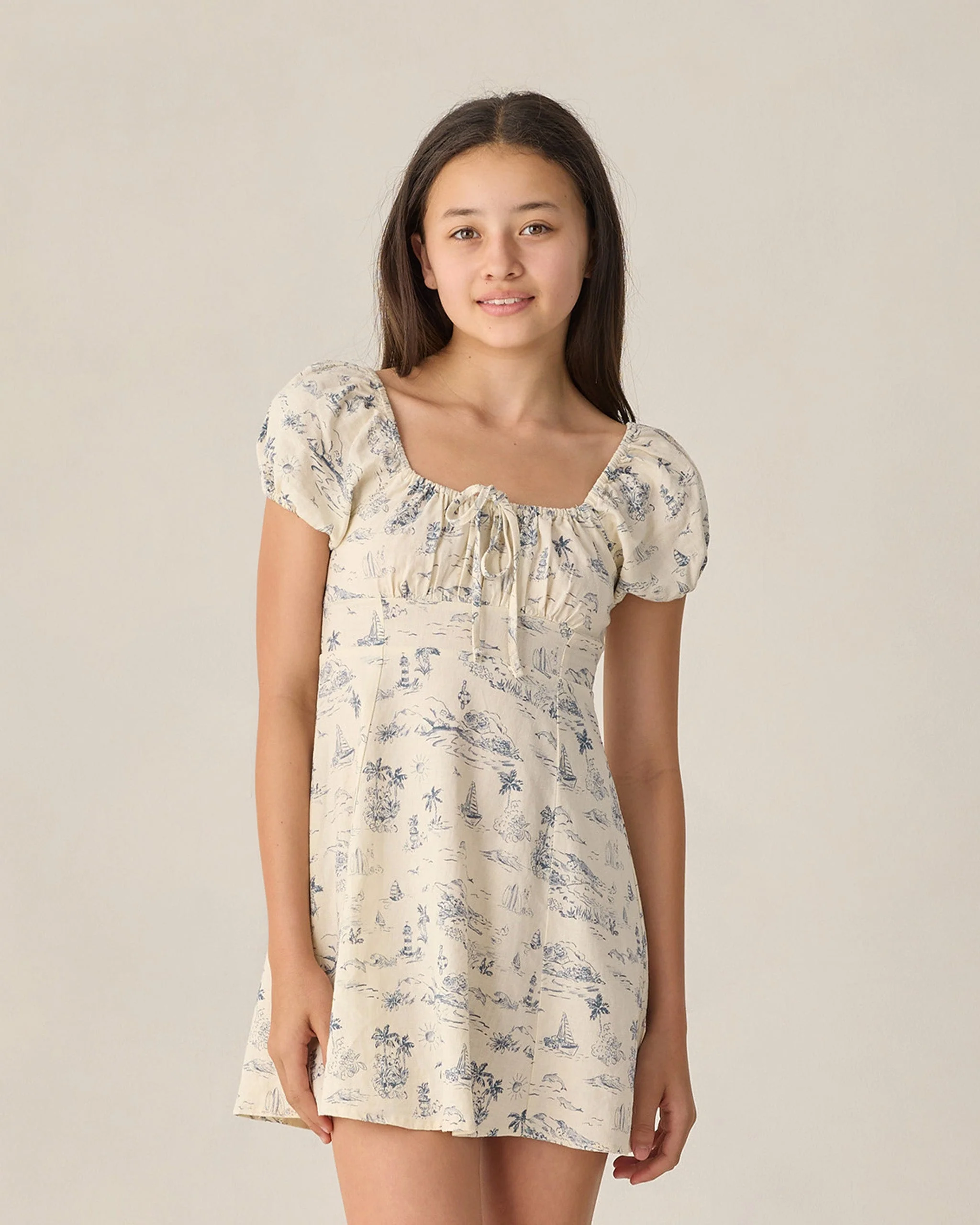 Teen Ivy Dress Ocean Toile - Image 3