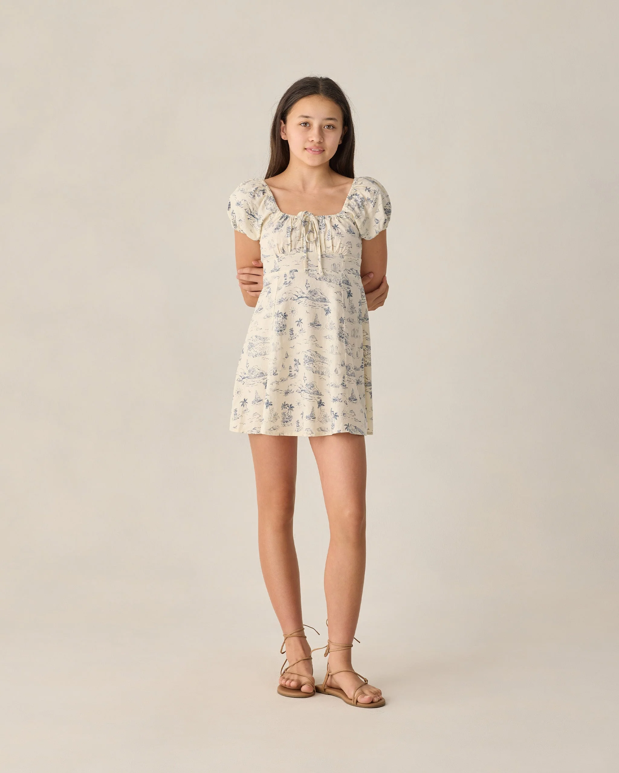 Teen Ivy Dress Ocean Toile - Image 5