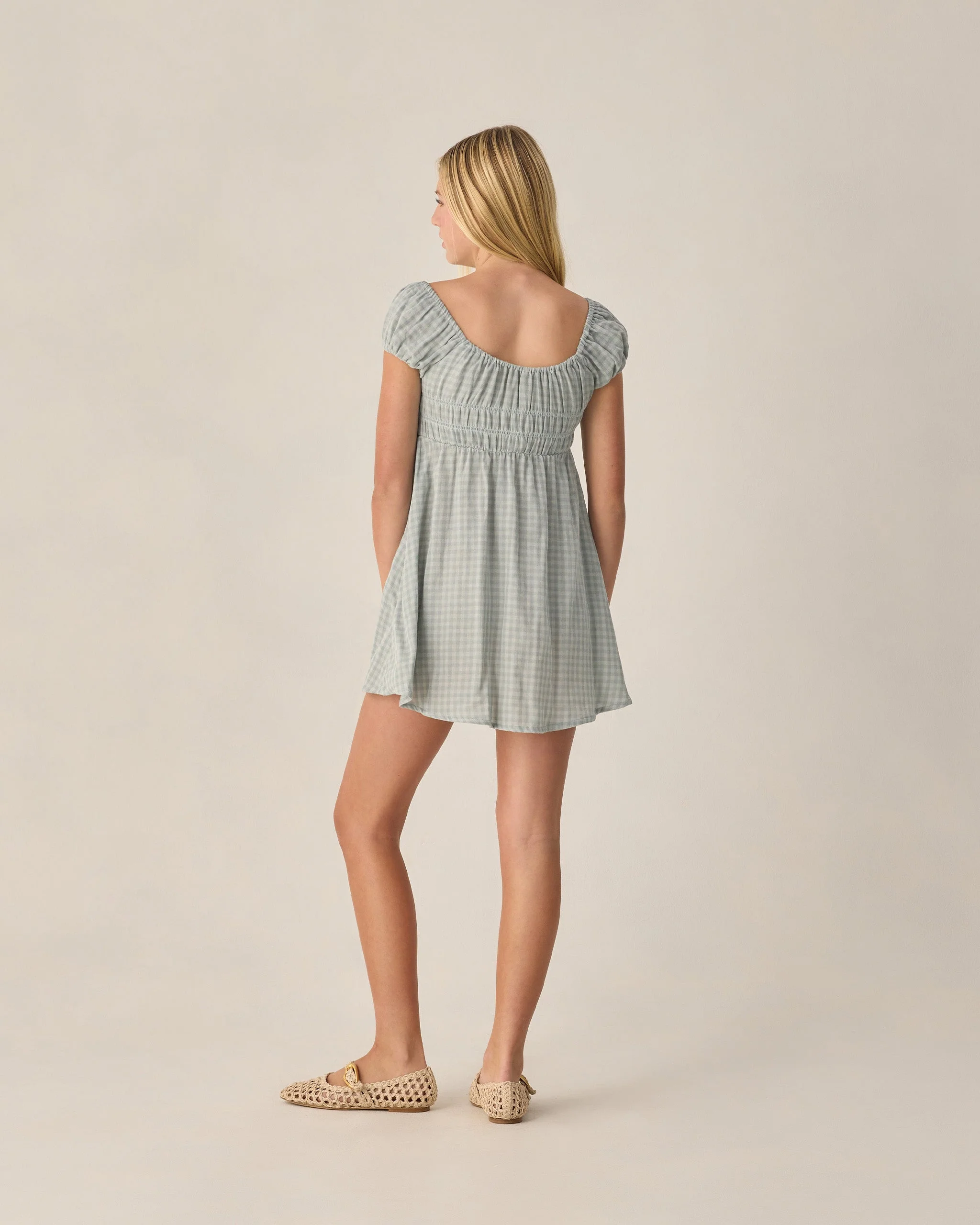 Teen Joya Dress Green Gingham - Image 2