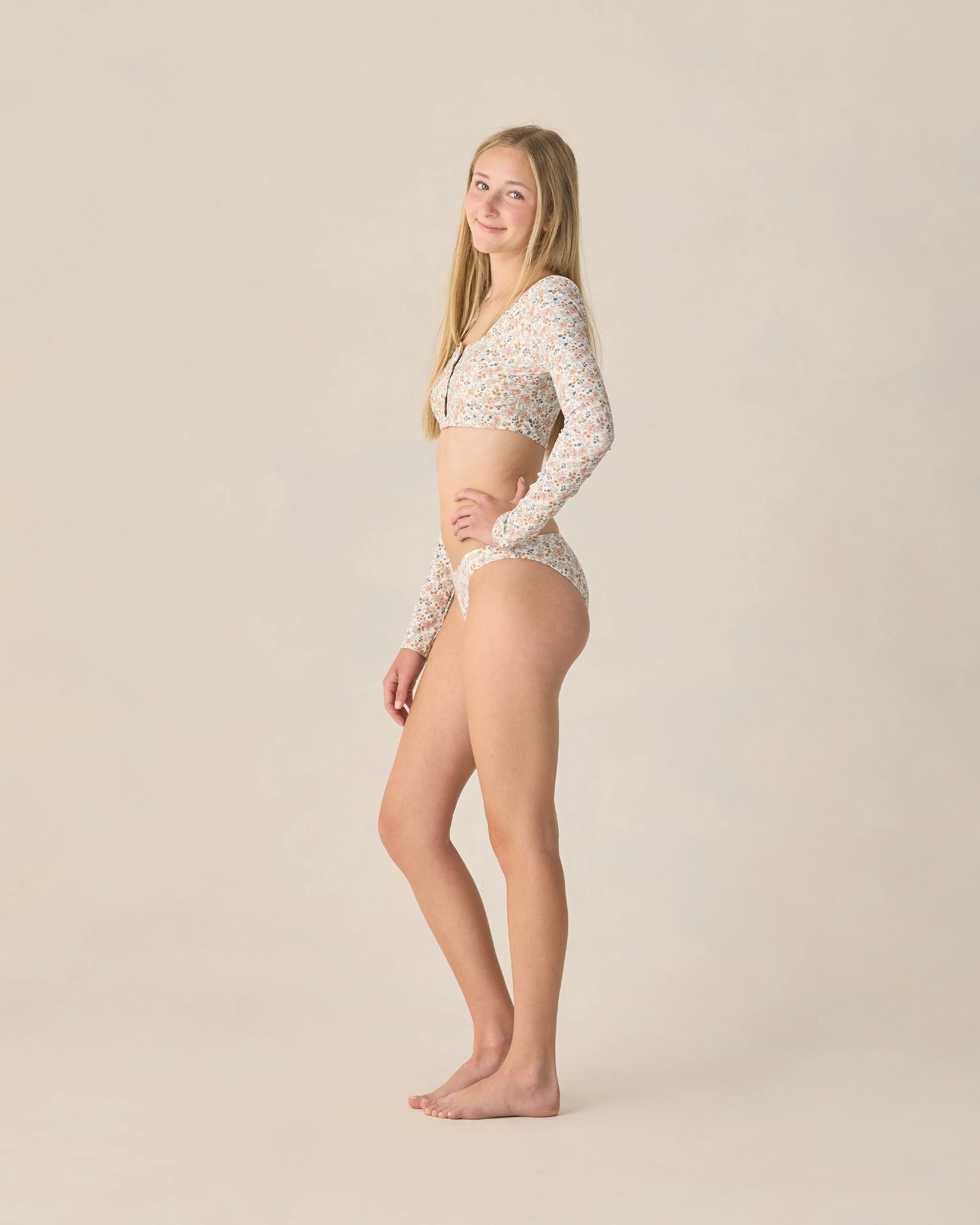 Teen Long Sleeve Bikini Set Flower Field - Image 3