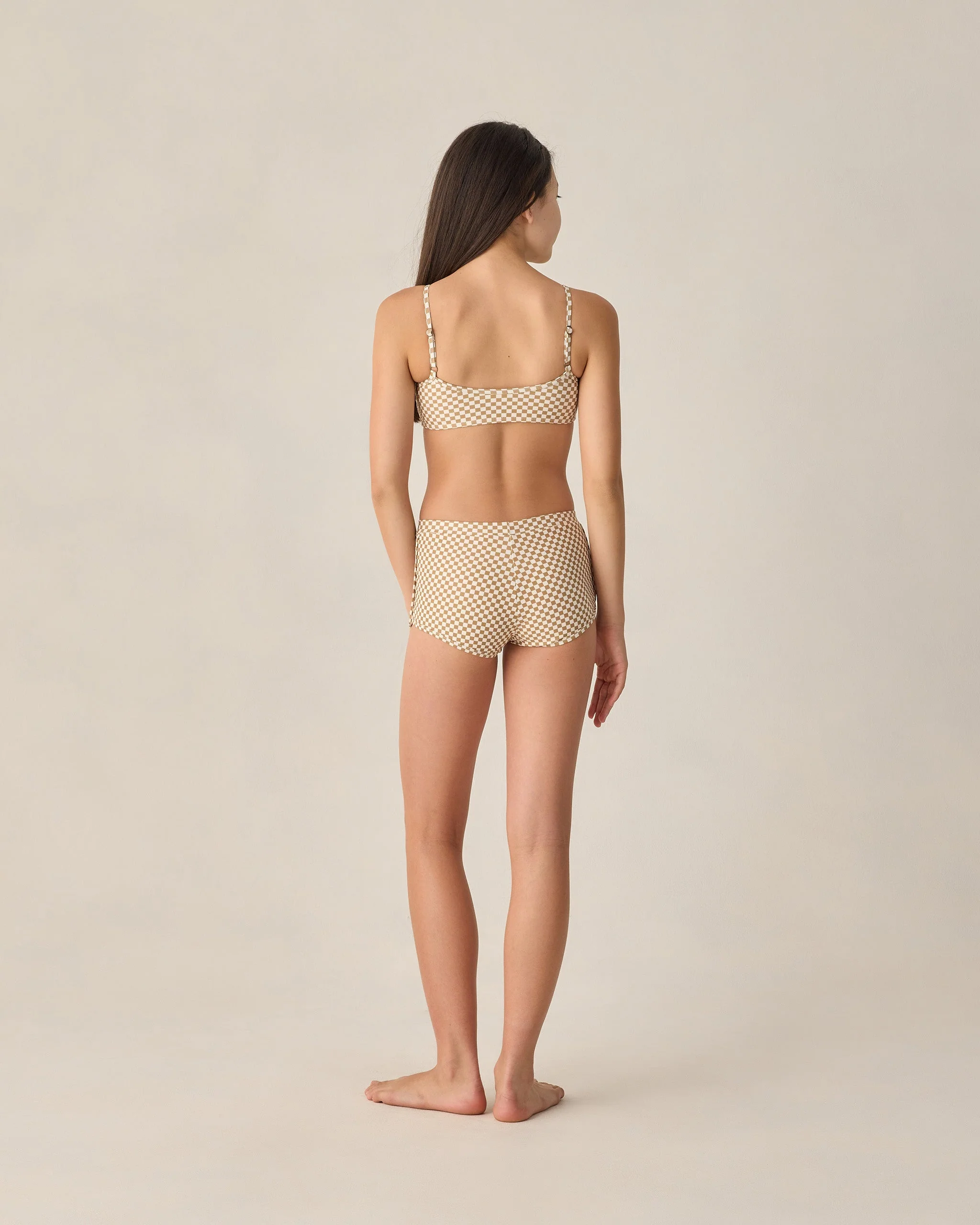 Teen Malia Bikini Set Ocre Check - Image 2