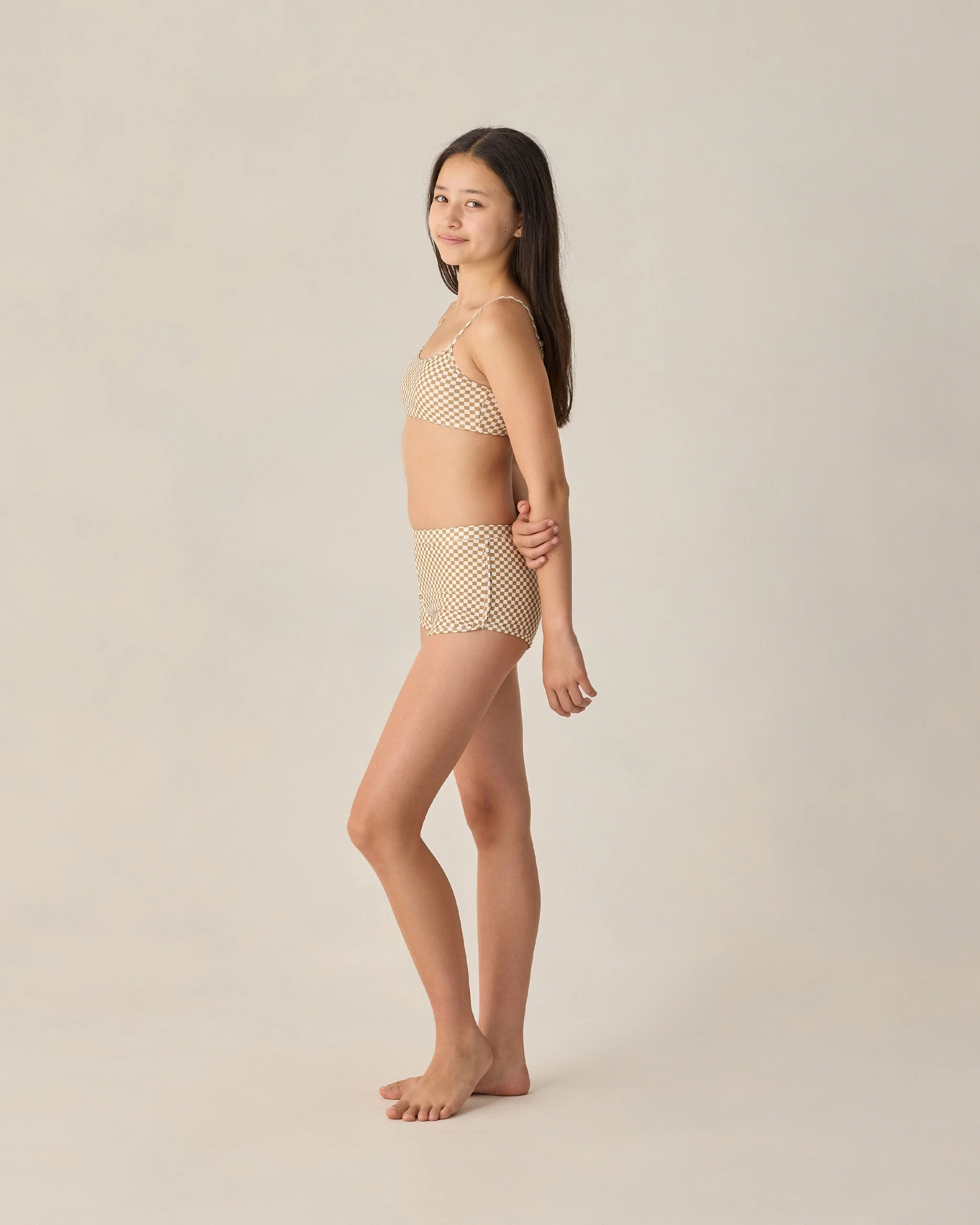 Teen Malia Bikini Set Ocre Check - Image 3
