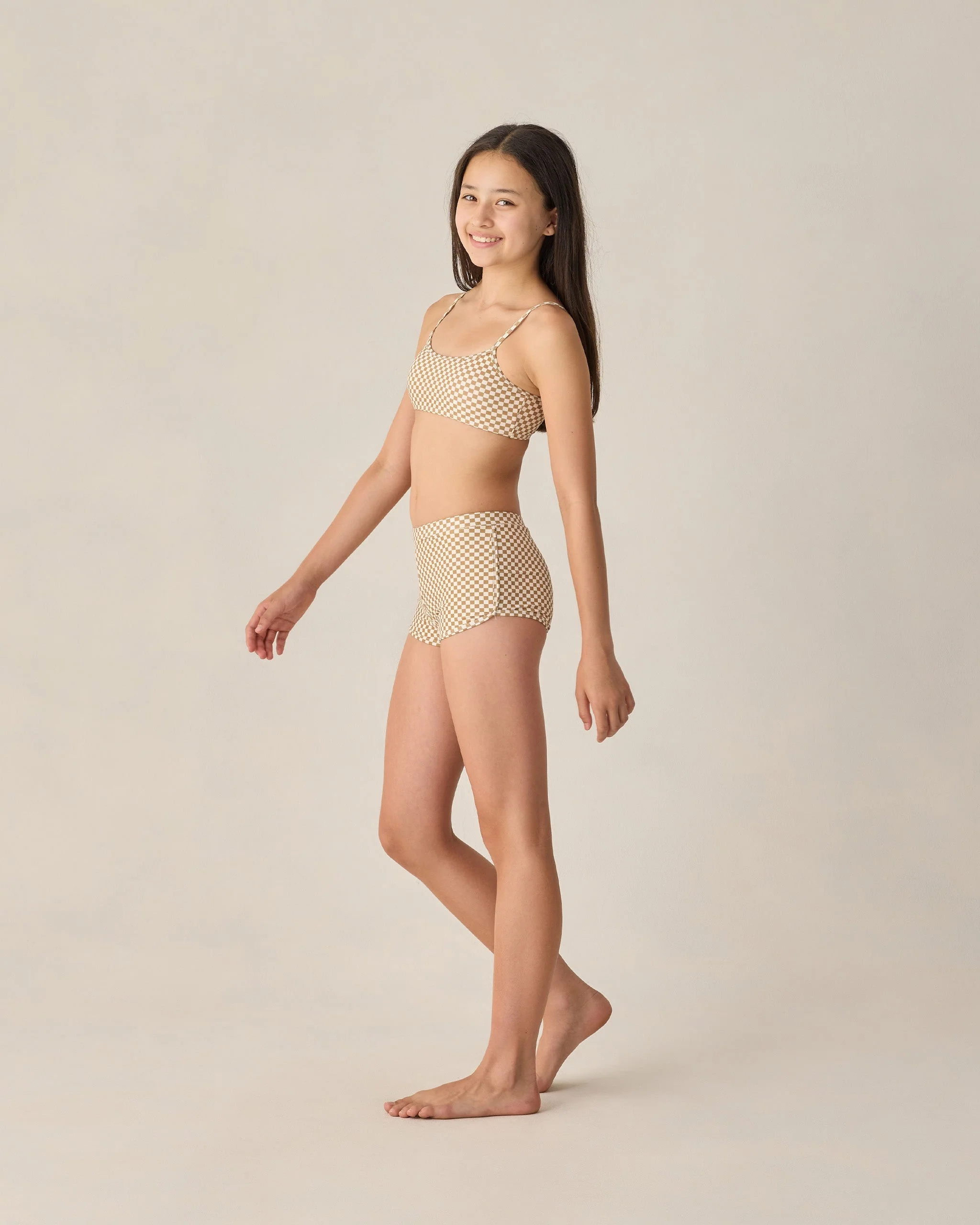 Teen Malia Bikini Set Ocre Check - Image 5