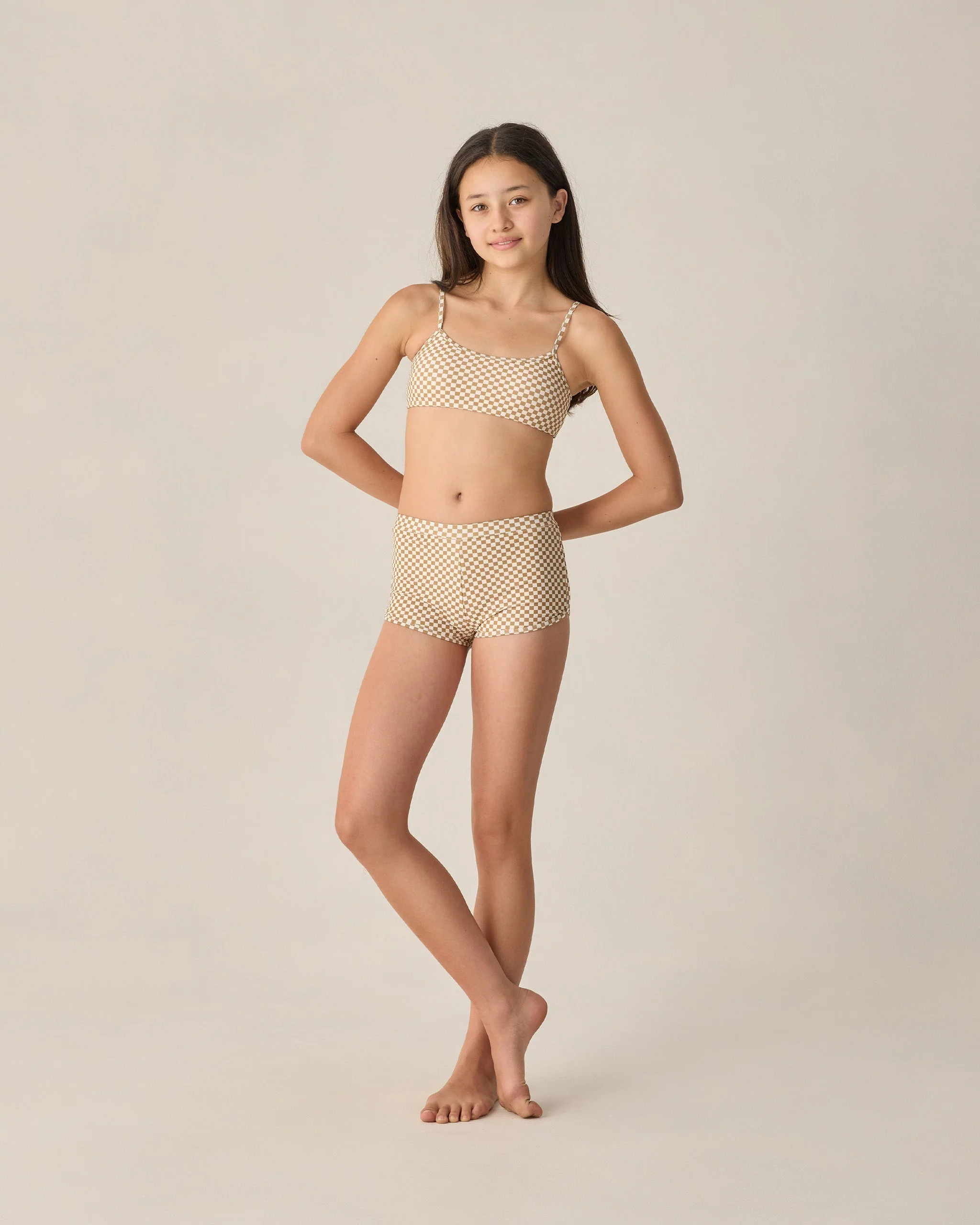 Teen Malia Bikini Set Ocre Check - Image 6
