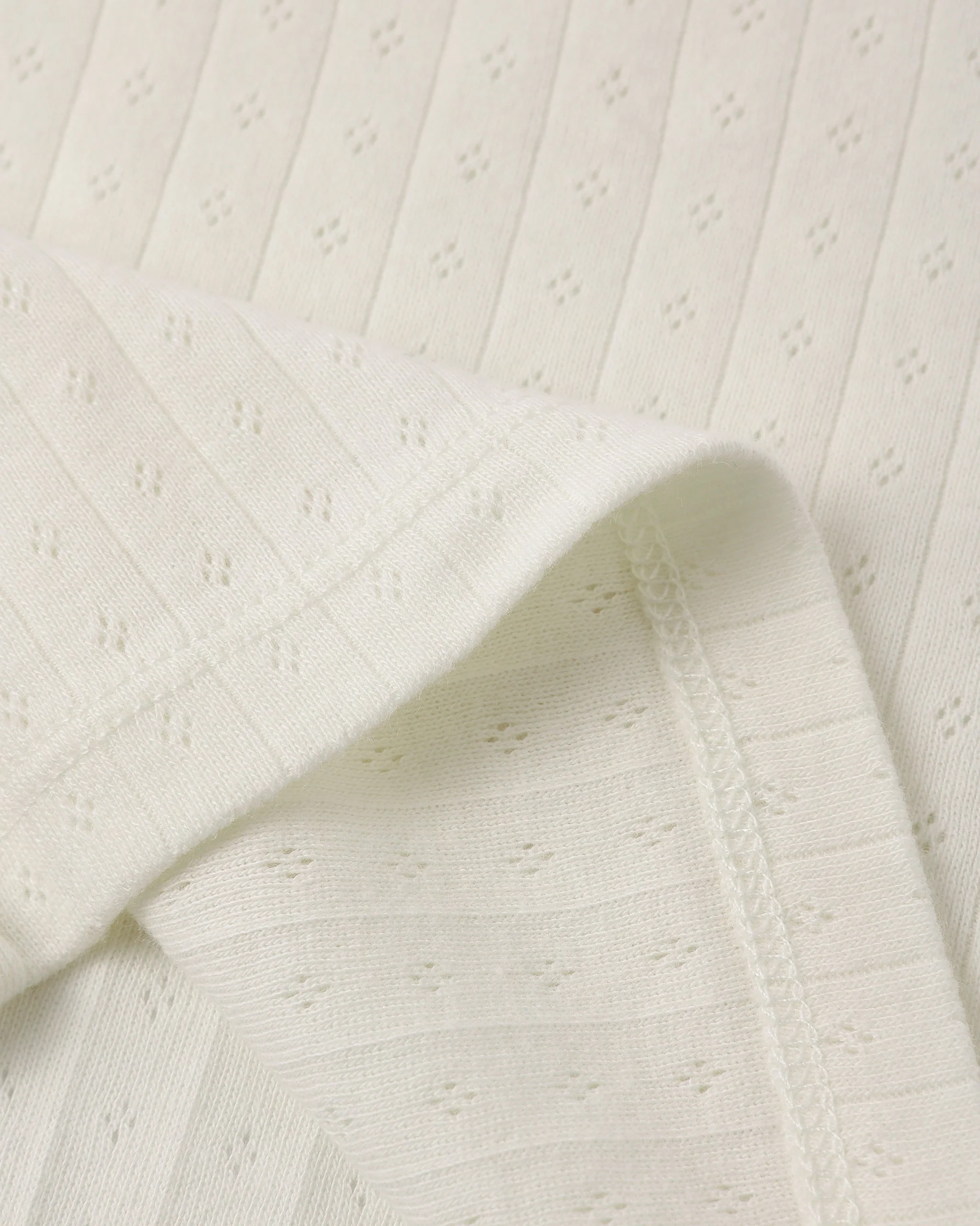 Teen Pointelle Jersey Ivory - Image 6