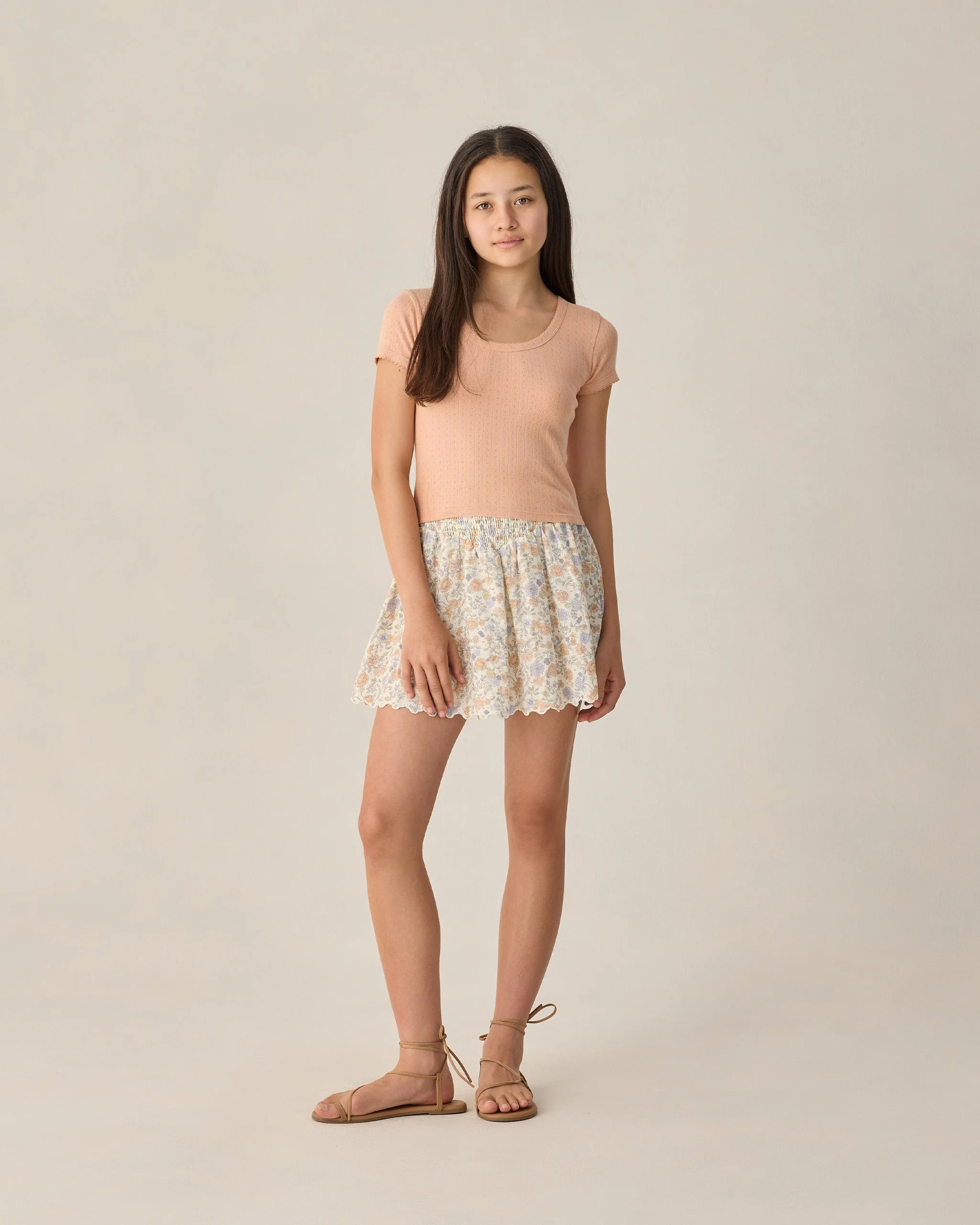Teen Pointelle Jersey Melon