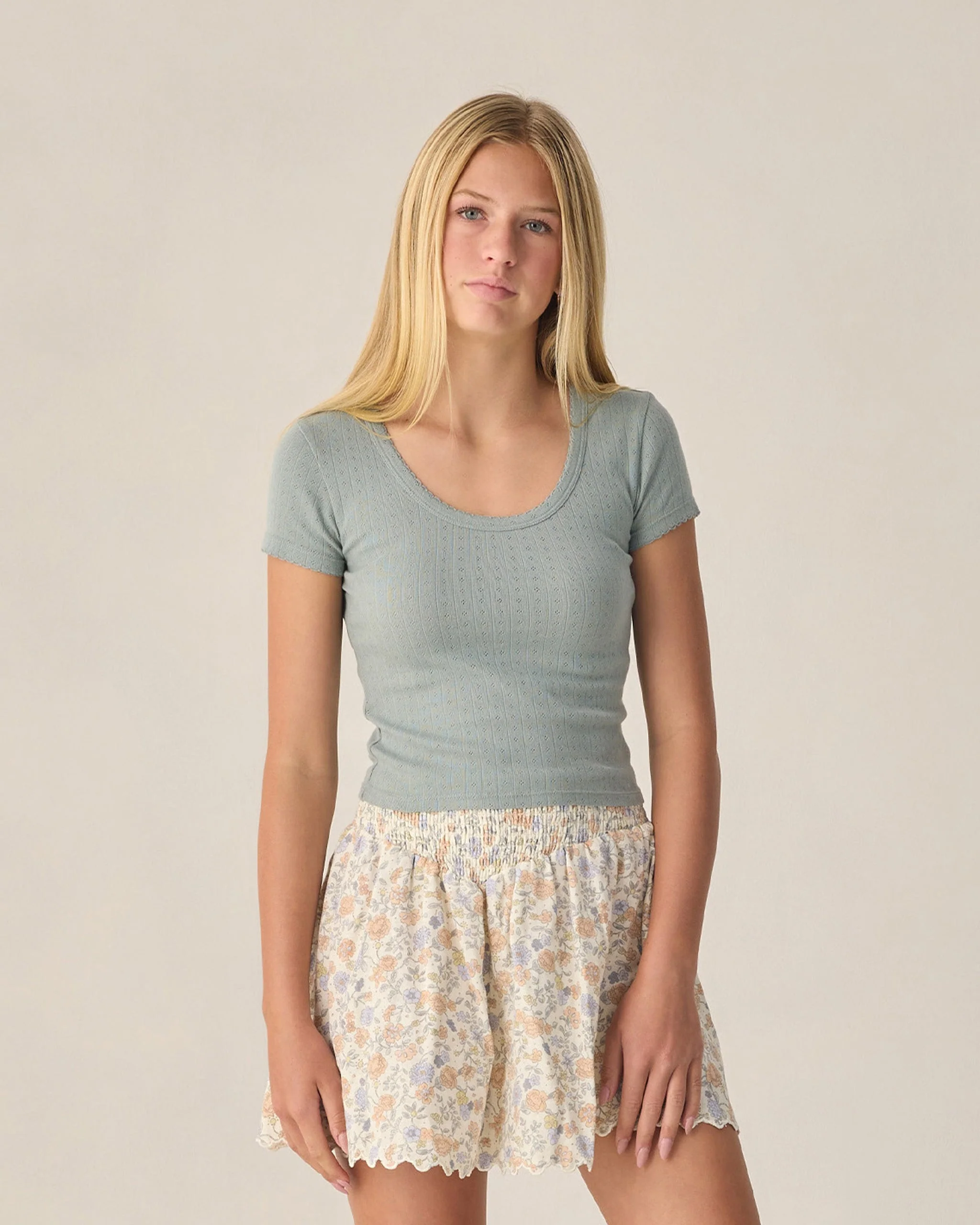 Teen Pointelle Jersey Sea Green - Image 4