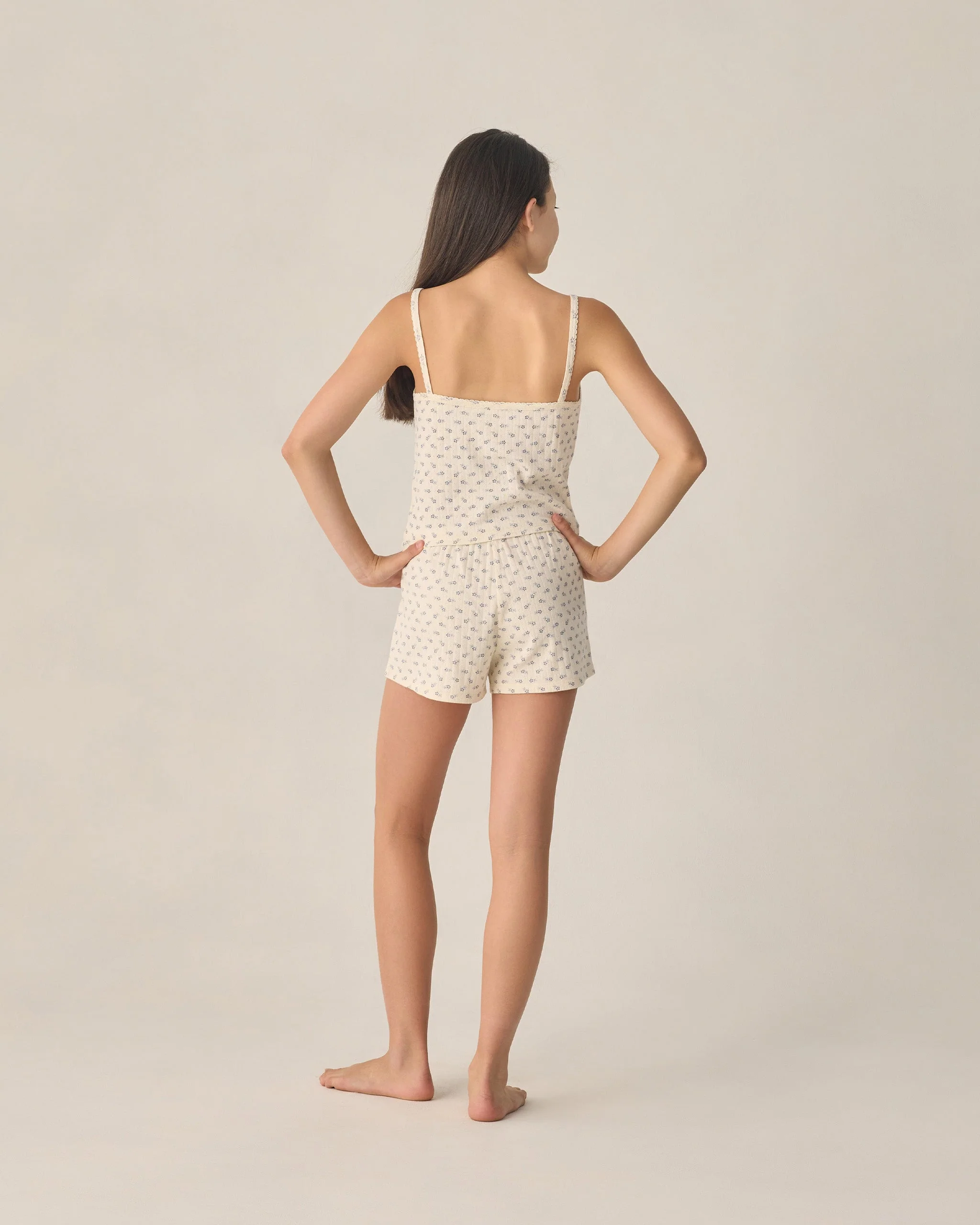Teen Pointelle Lounge Set Blue Ditsy - Image 2