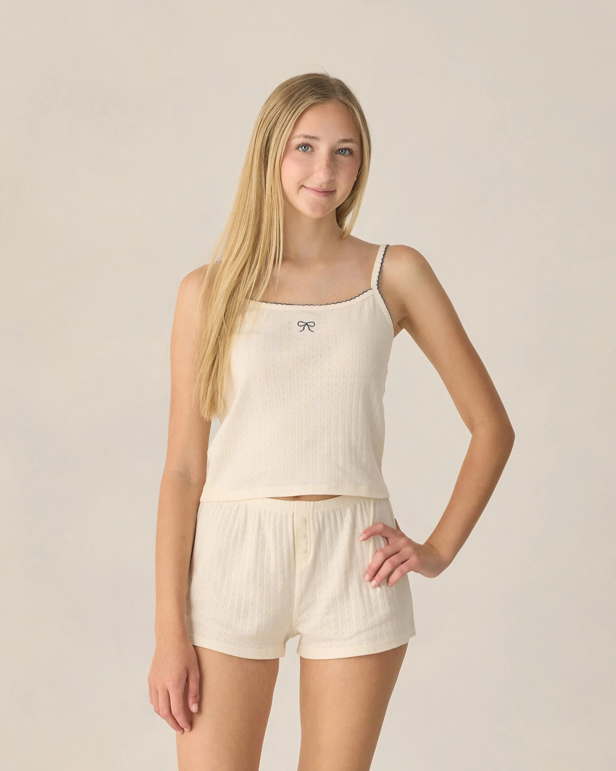 Teen Pointelle Lounge Set Ivory - Image 4