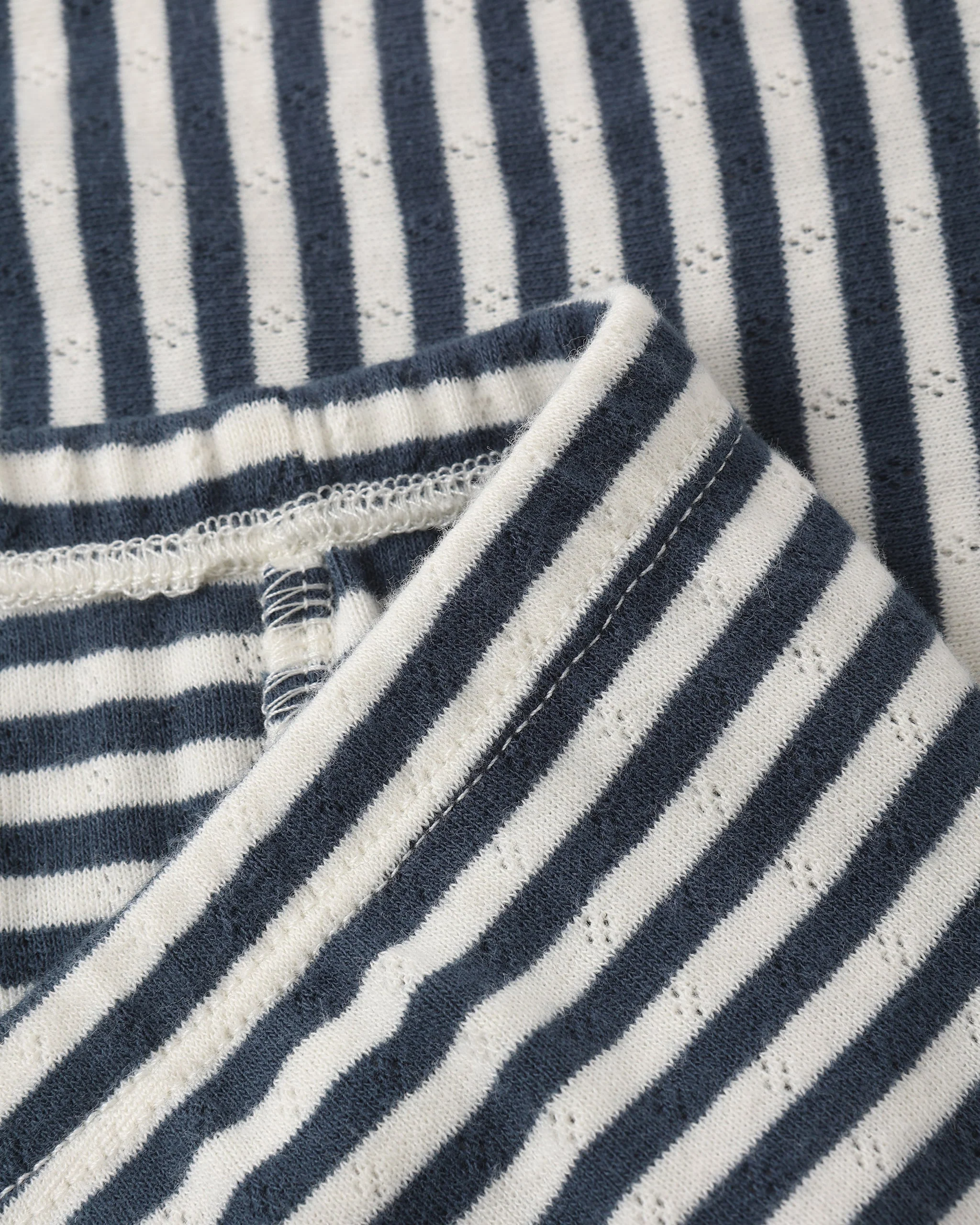 Teen Pointelle Shorts Navy Stripe - Image 4