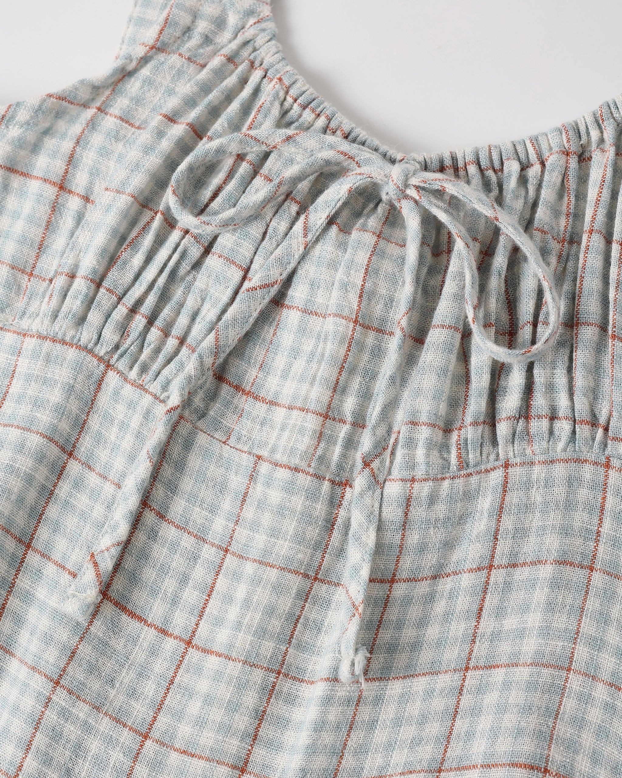 Teen Primrose Mini Dress Light Blue Plaid - Image 8