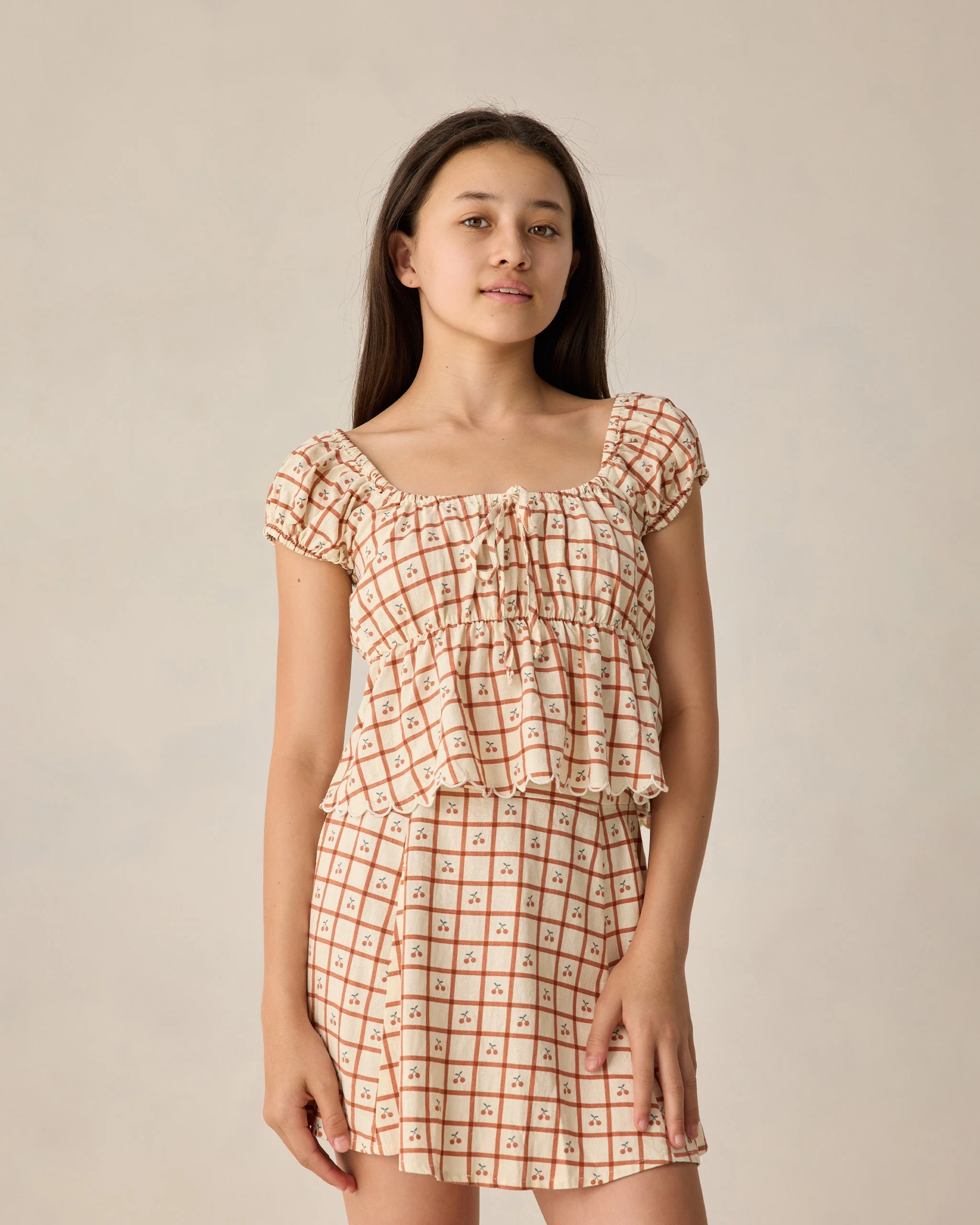 Teen Rachel Skirt Cherry Check - Image 4