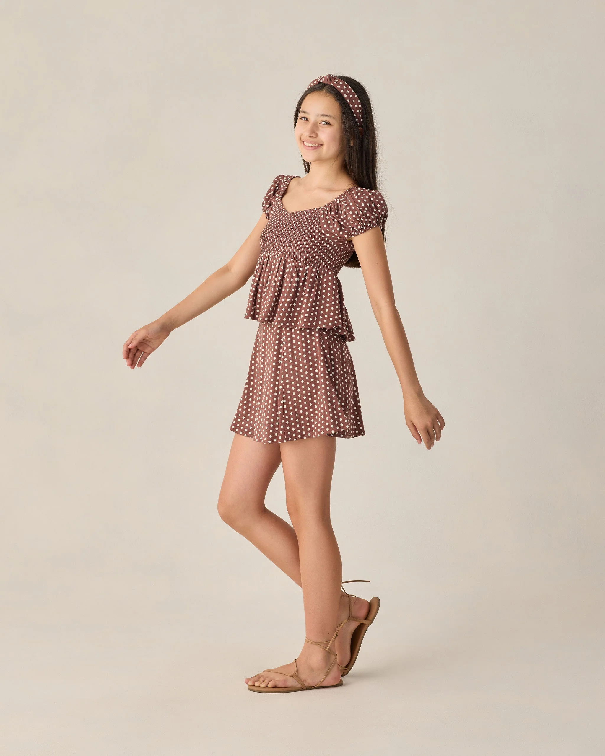 Teen Rachel Skirt Chocolate Polka Dot - Image 3