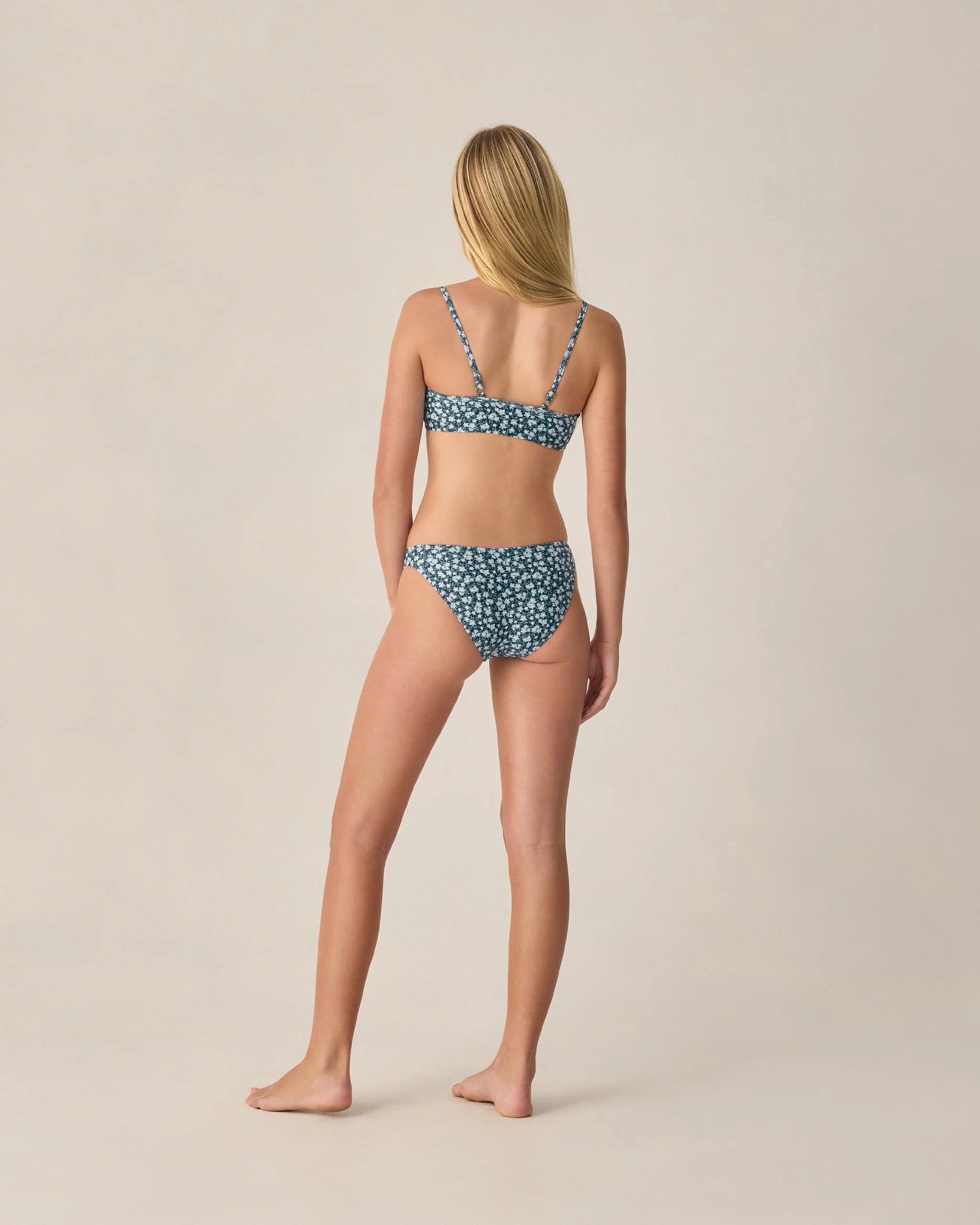 Teen Rashguard Bikini Set Navy Floral - Image 5