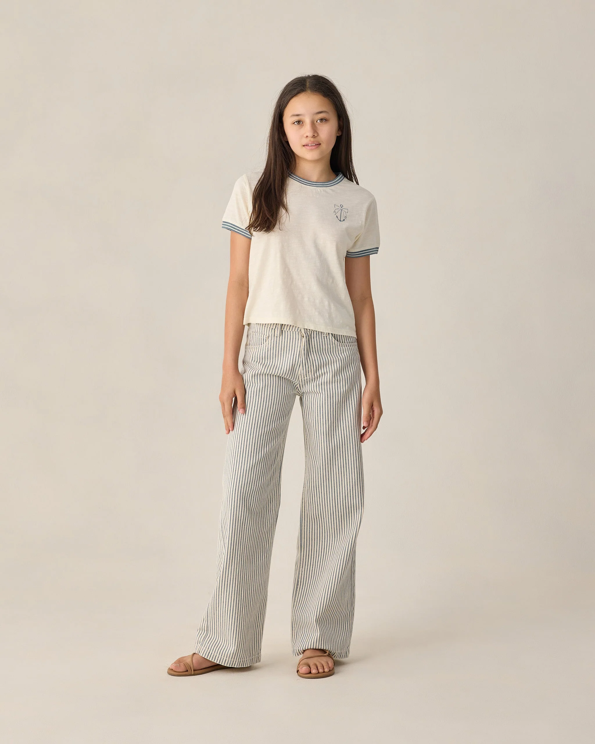 Teen Ringer Tee Anchor Bow - Image 3