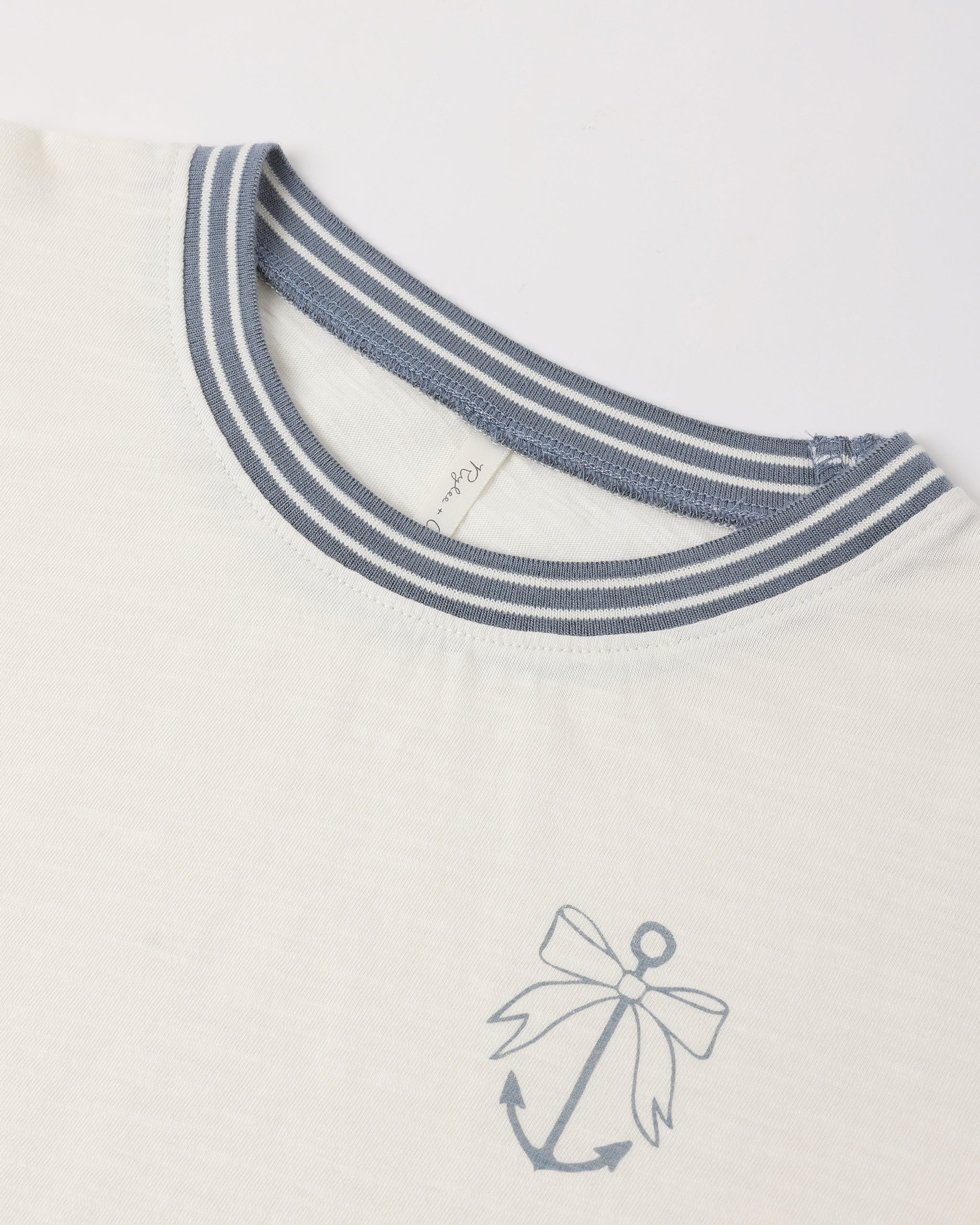 Teen Ringer Tee Anchor Bow - Image 5
