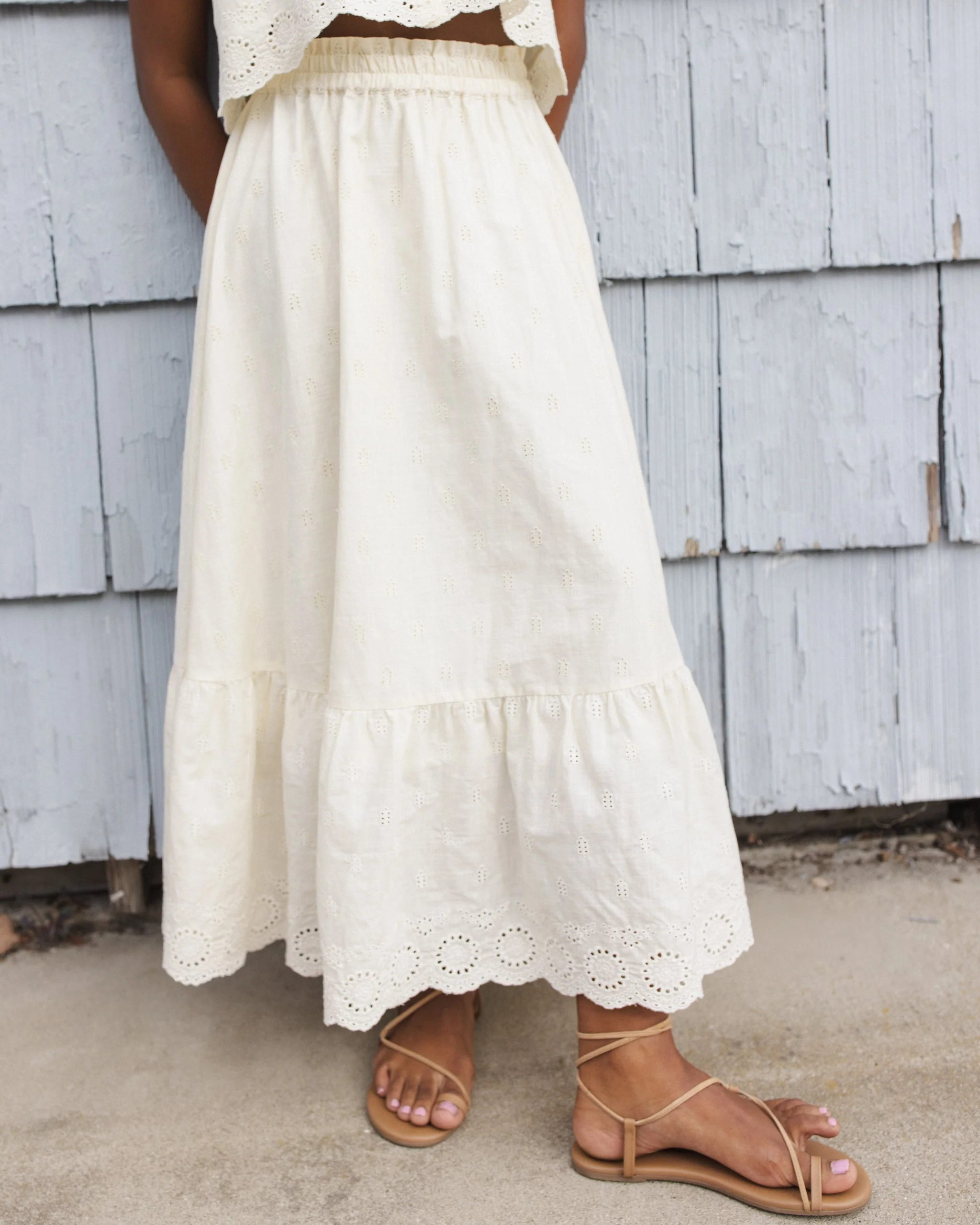 Teen Rose Maxi Skirt Ivory - Image 5