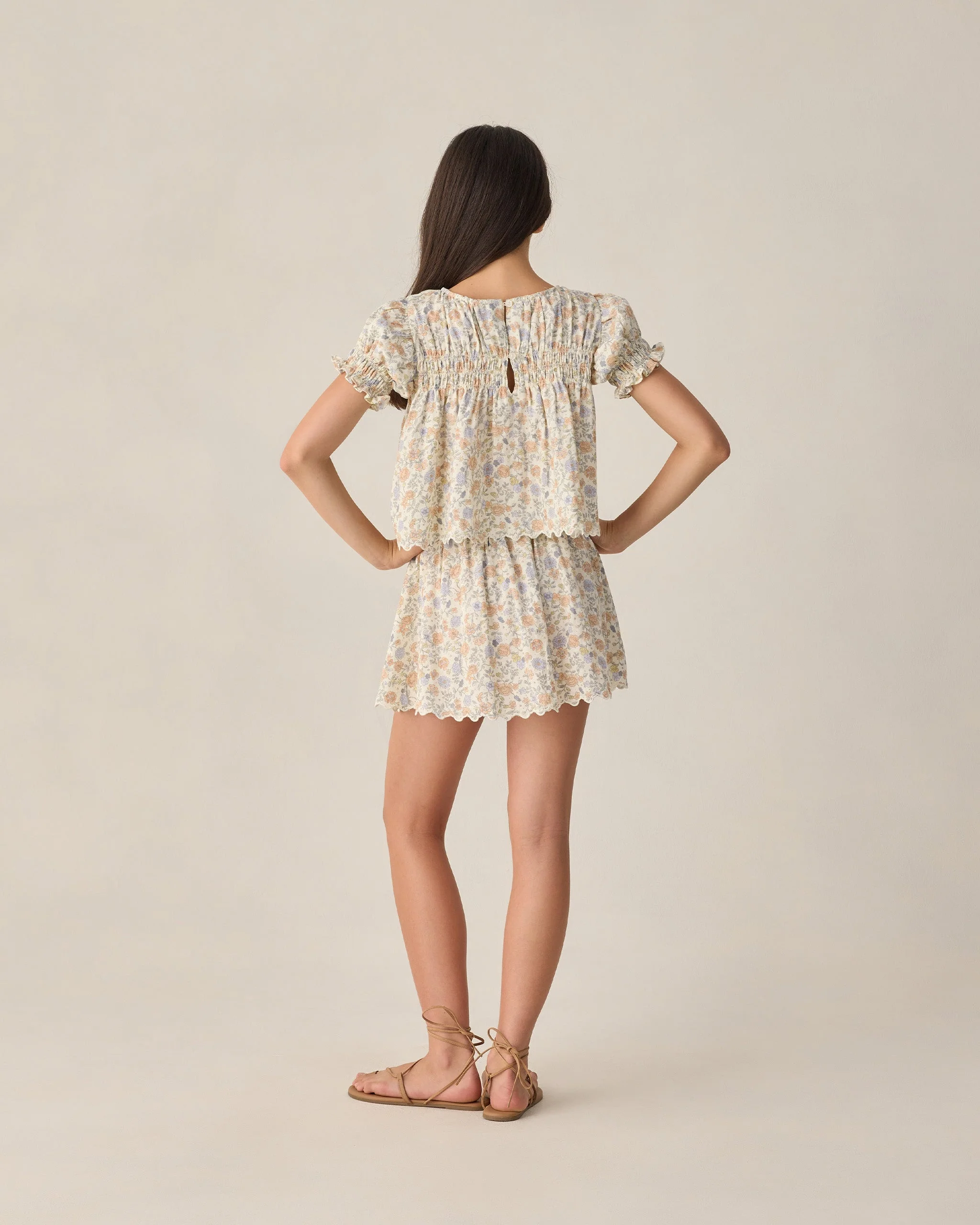 Teen Smocked V Mini Skirt Bloom - Image 2
