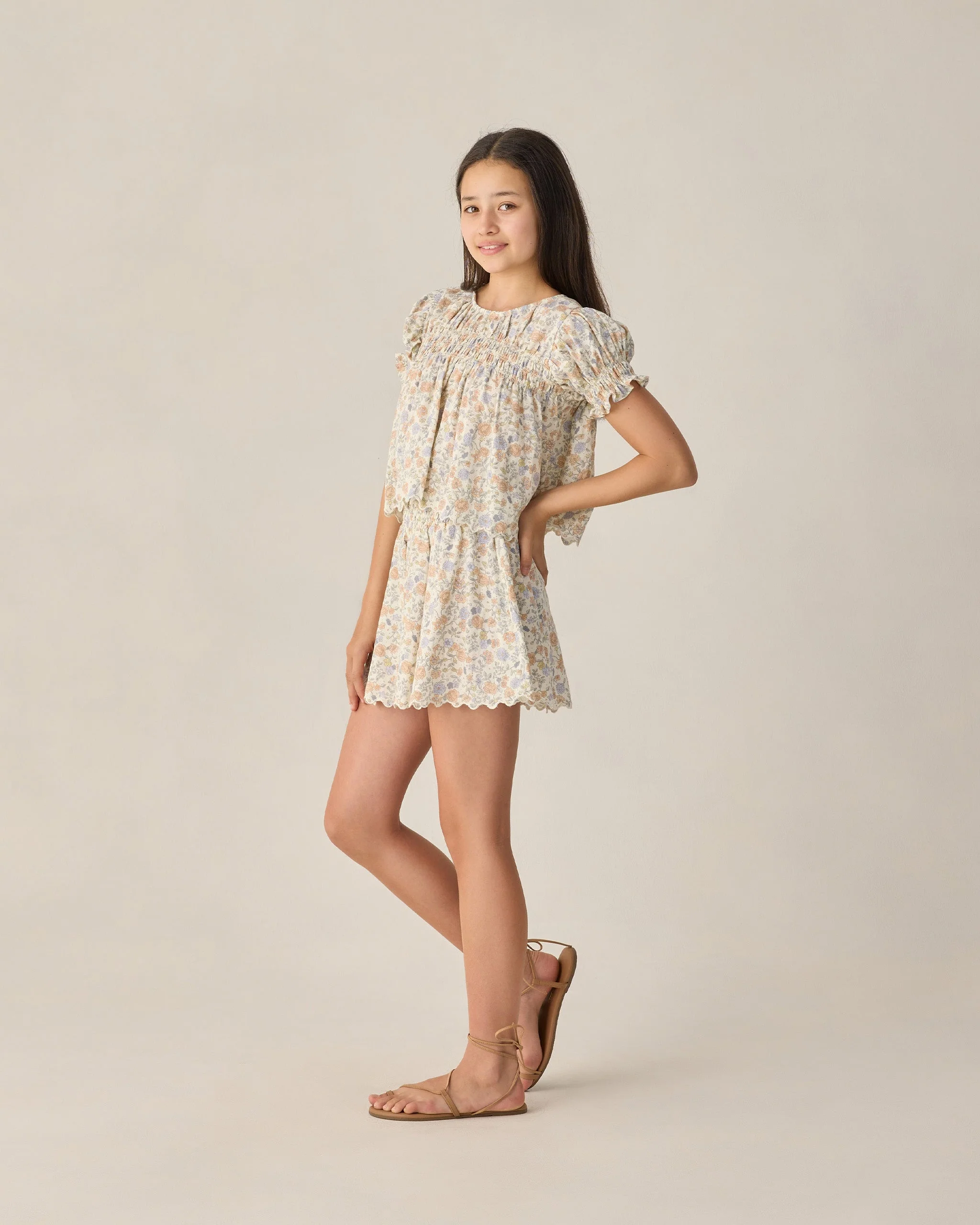 Teen Smocked V Mini Skirt Bloom - Image 3