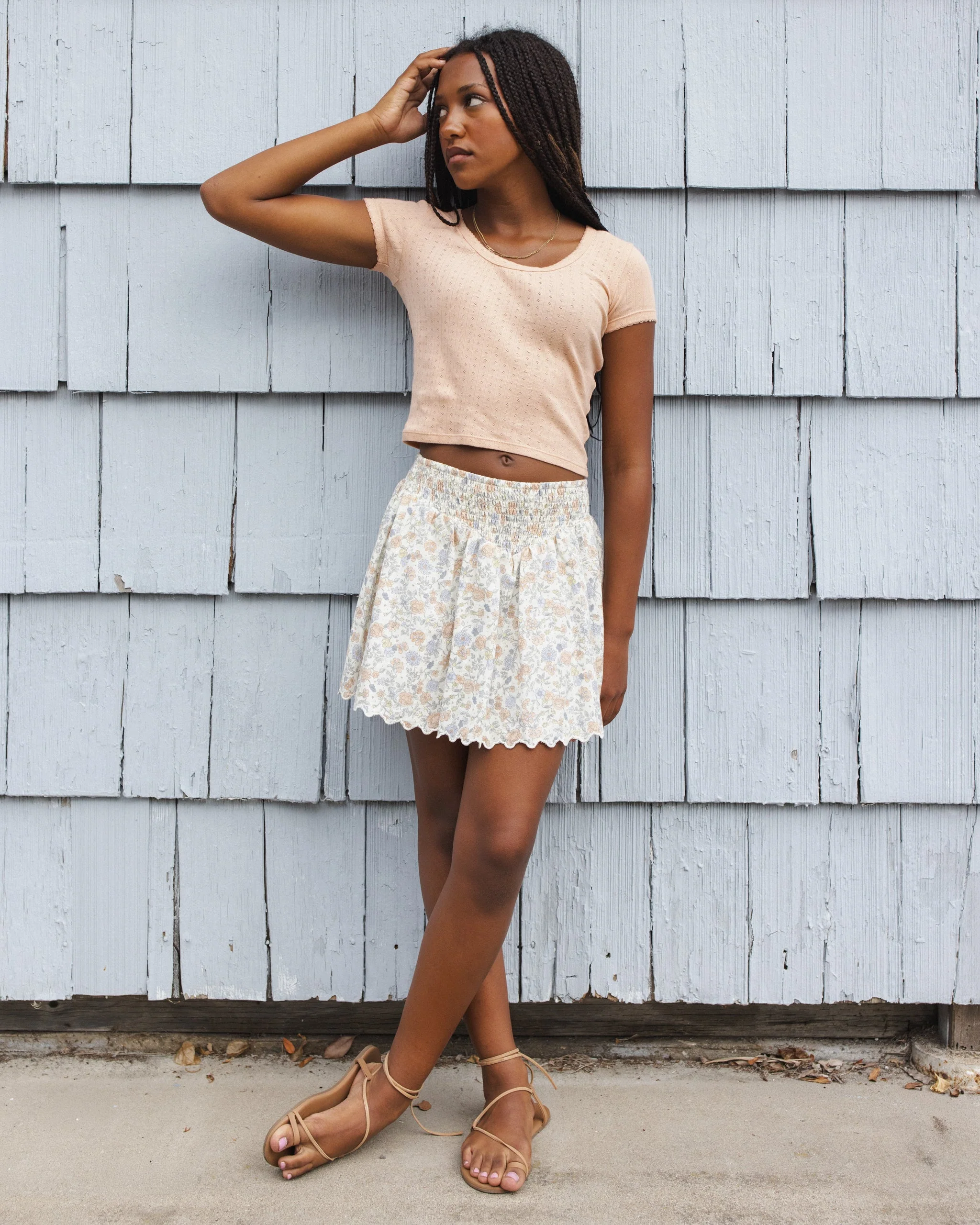 Teen Smocked V Mini Skirt Bloom - Image 5