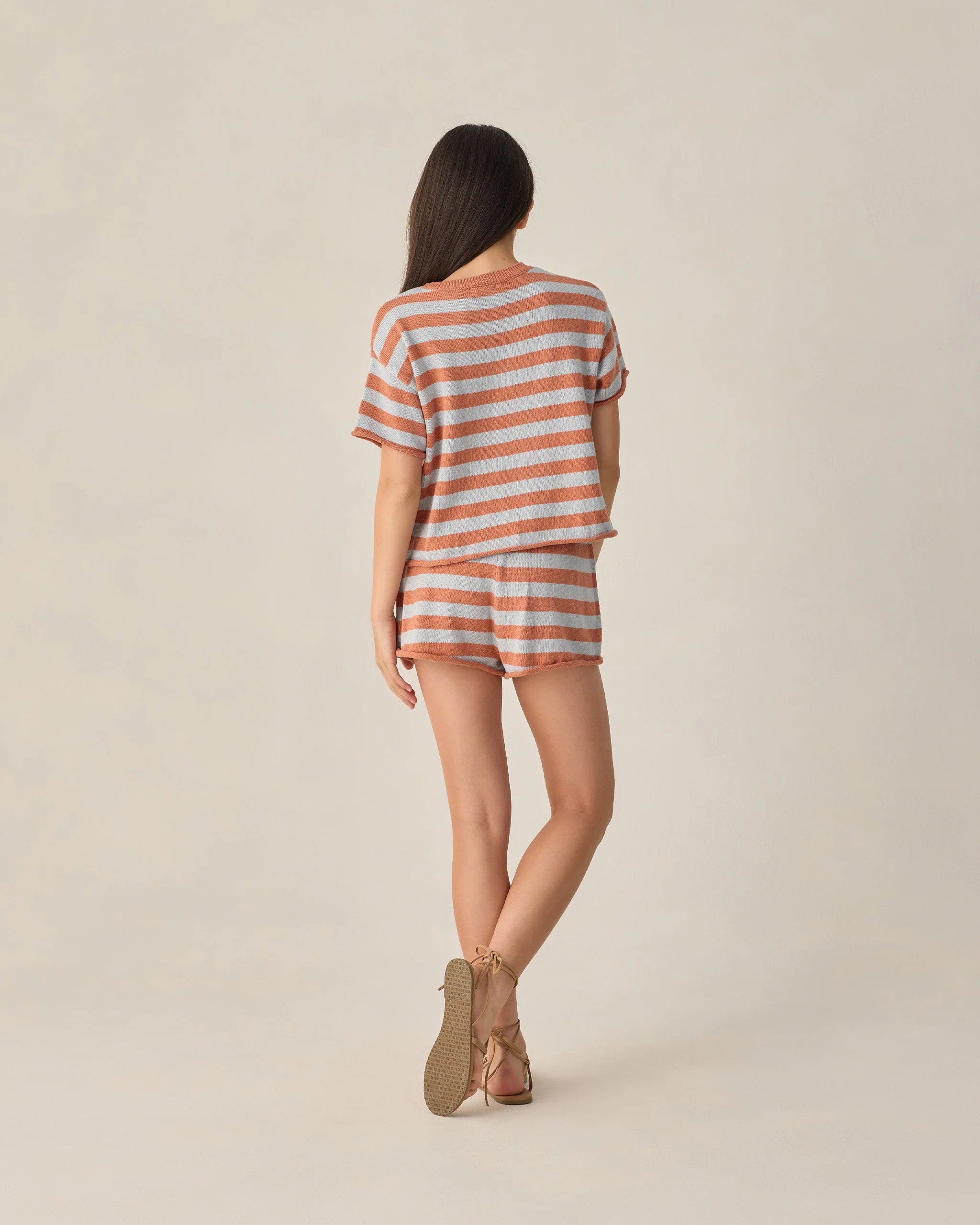 Teen Summer Knit Set Poppy + Light Blue Stripe - Image 2