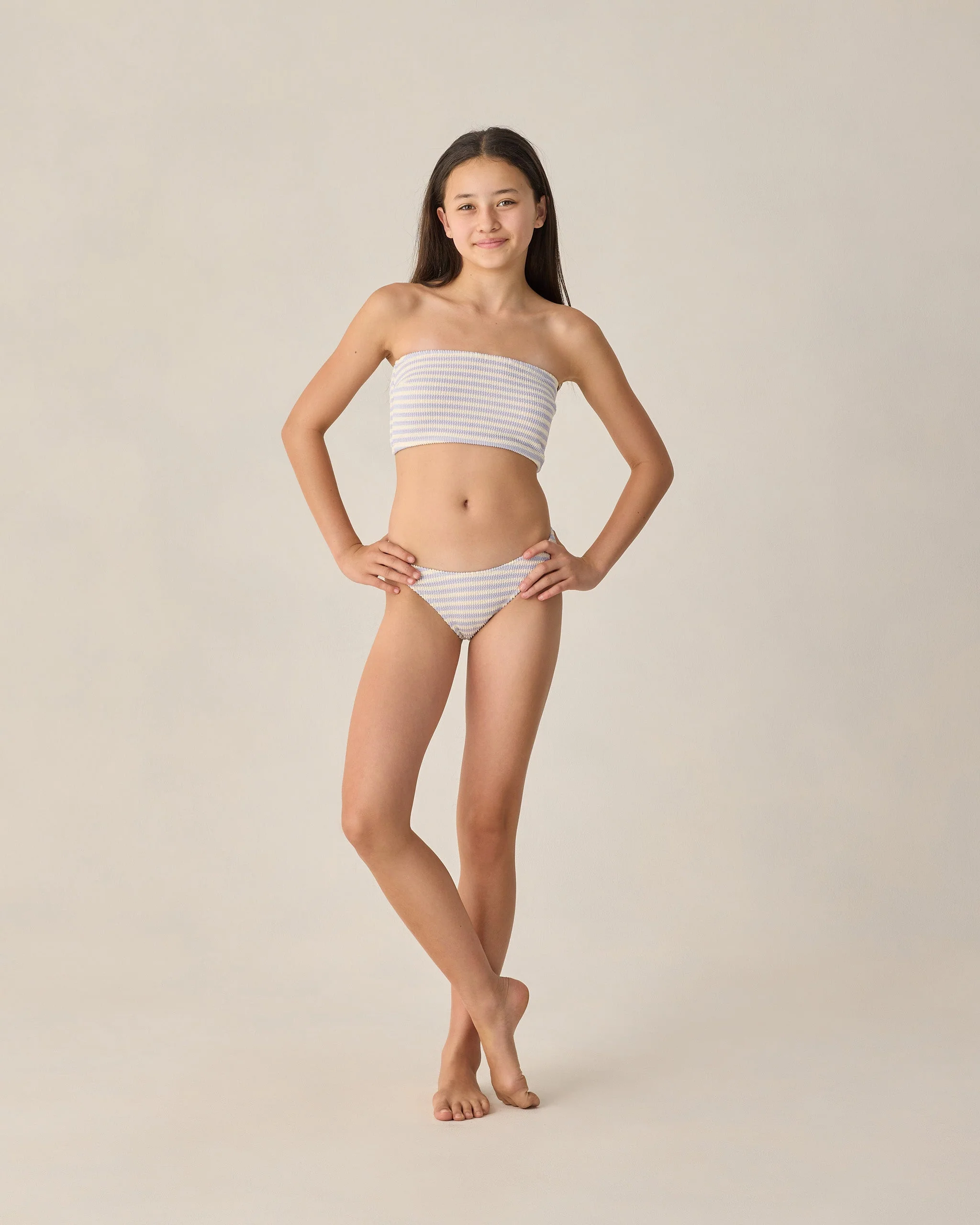 Teen Tube Top Bikini Periwinkle Stripe - Image 5