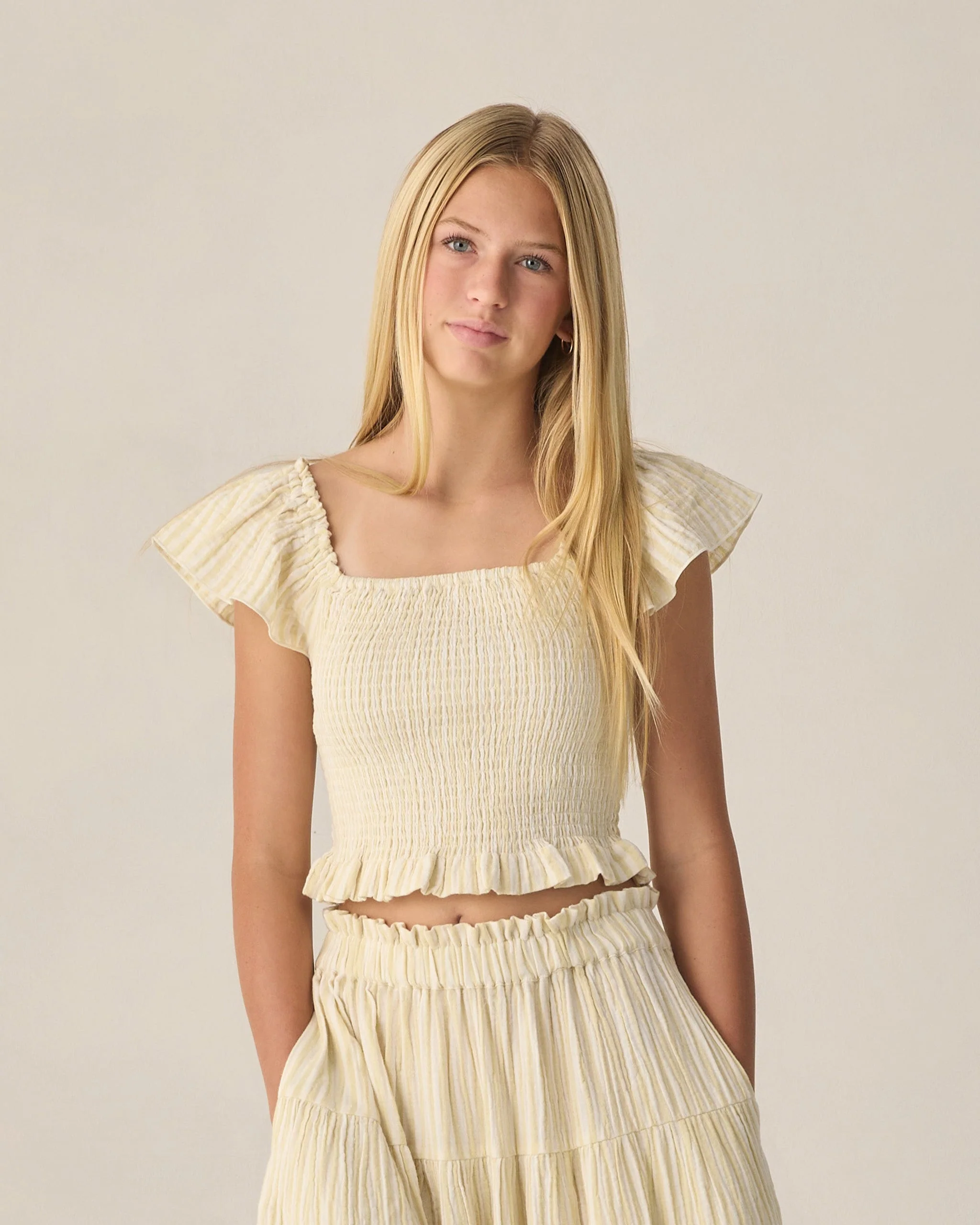 Teen Zayla Top Citron Stripe - Image 3