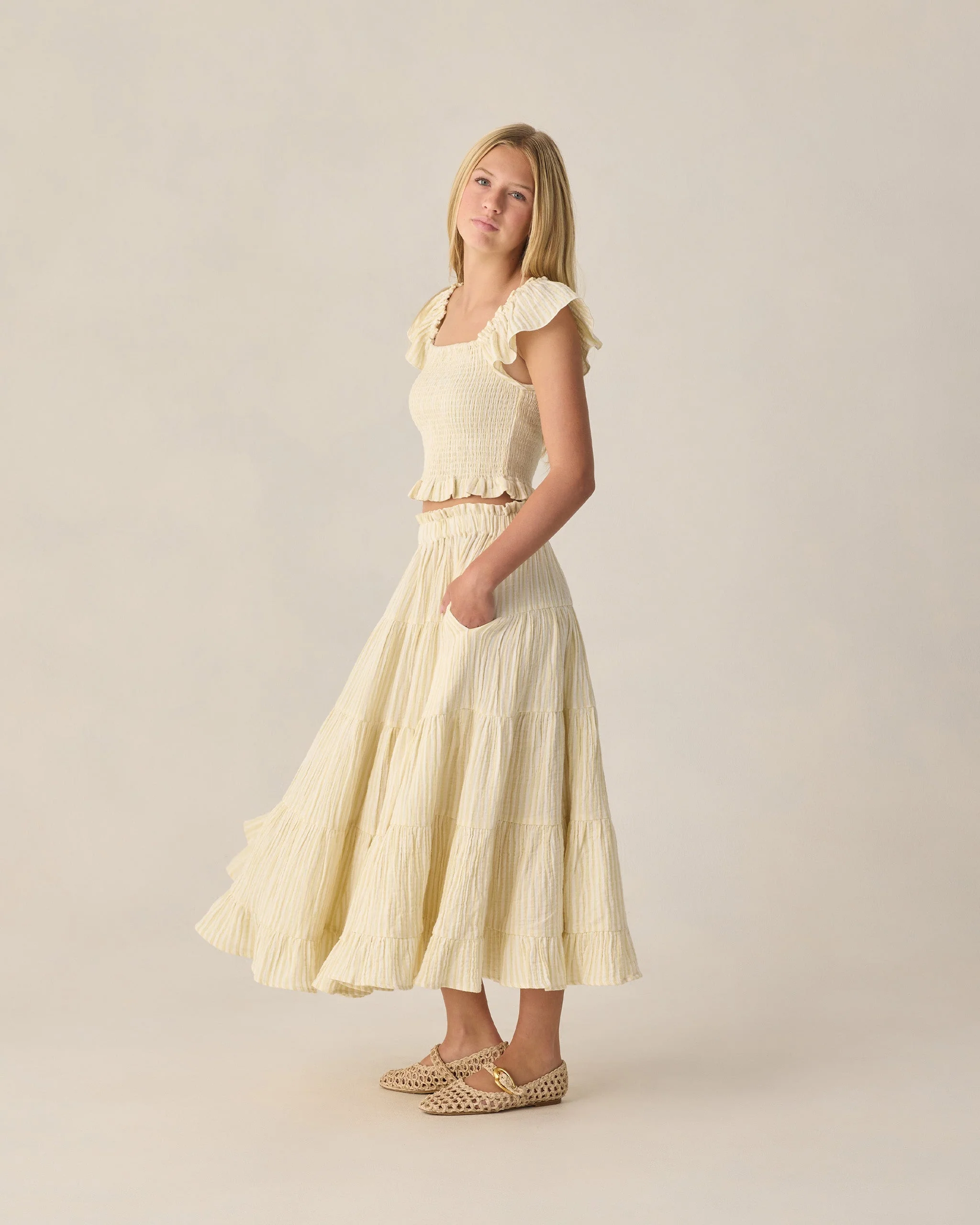 Teen Zayla Top Citron Stripe - Image 4