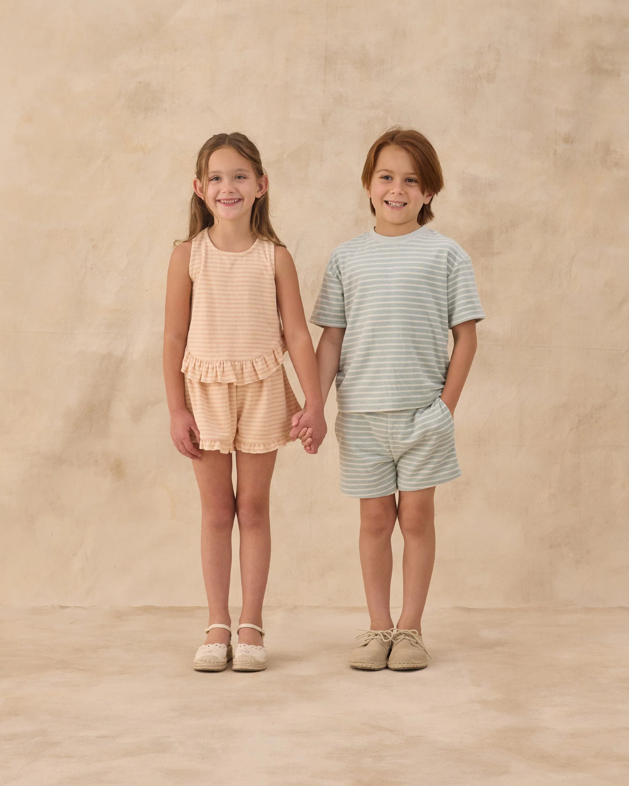 Terry Boys Short Seafoam Stripe - Image 2