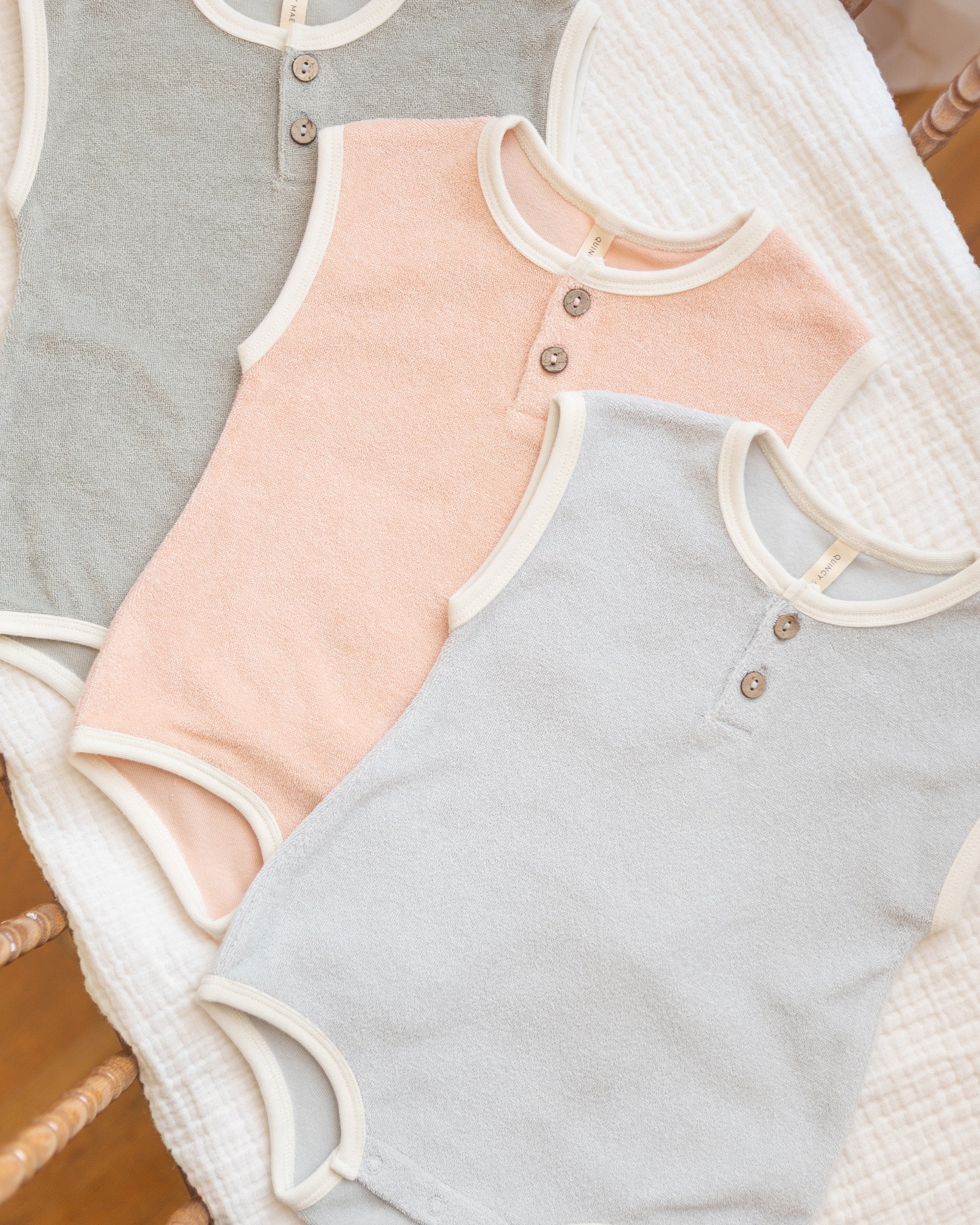 Terry Cloth Romper Melon - Image 6