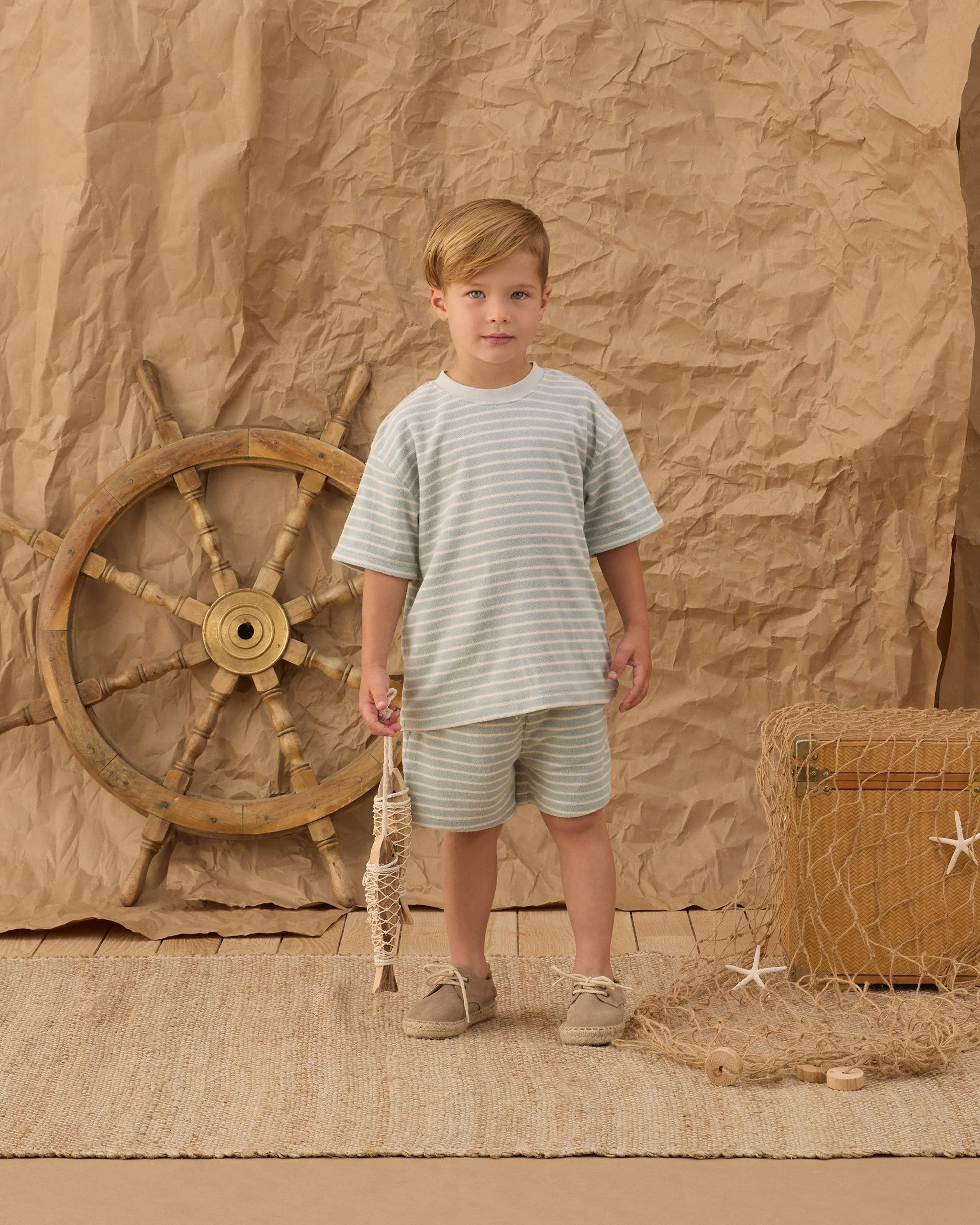 Terry Relaxed Tee Seafoam Stripe - Image 2